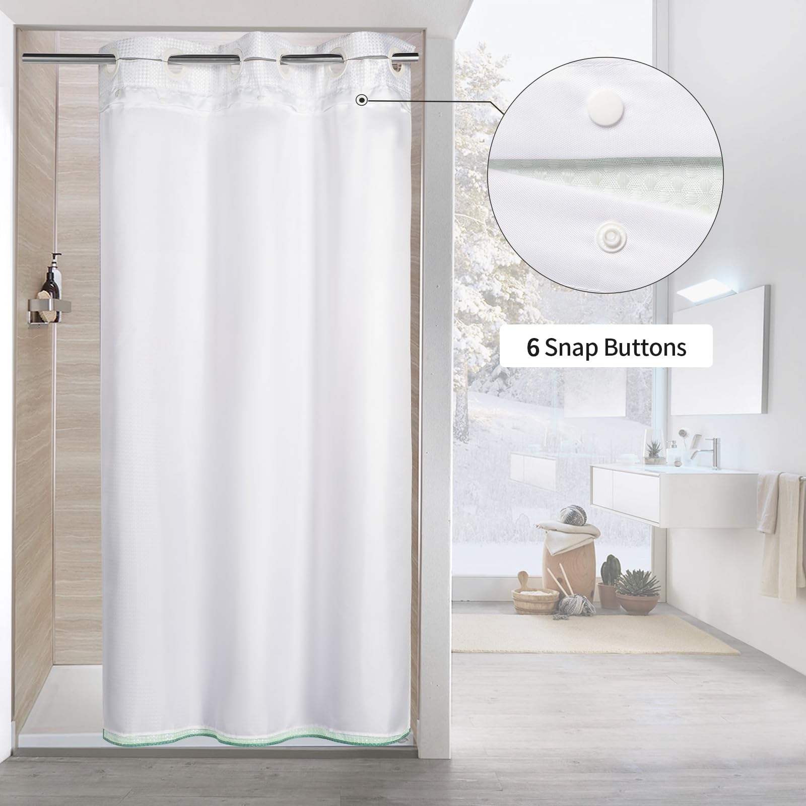 Mitovilla Teal Ombre Waffle Small Stall Shower Curtain 36 X 74, No Hooks Required Turquoise Half Size Narrow Fabric Cloth Shower