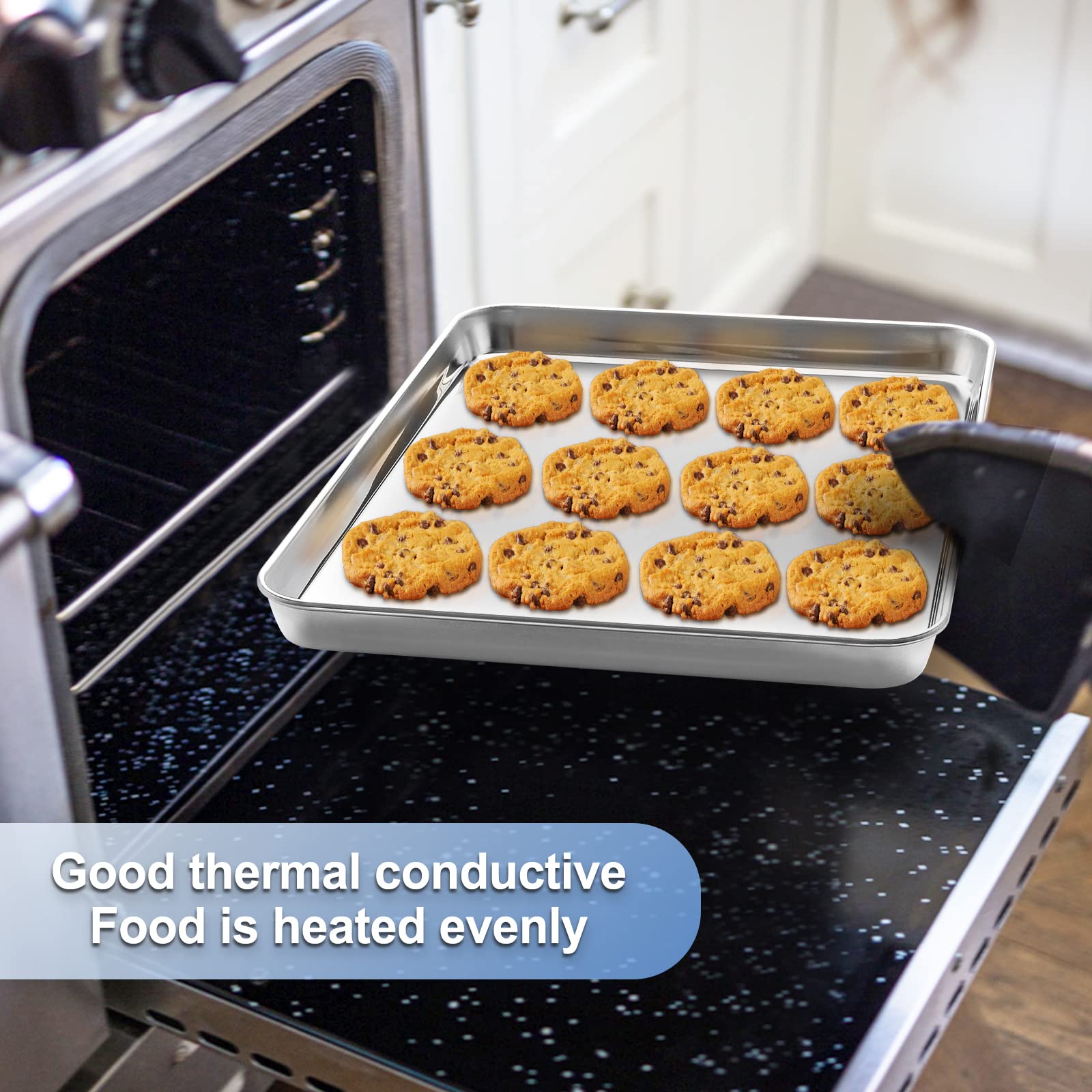 Baking Sheet With Wire Rack Set (1 Baking Tray + 1 Cooling Rack), Zacfton 16 X 12 X 1 Inch Stainless Steel Cookie Sheet Baking P