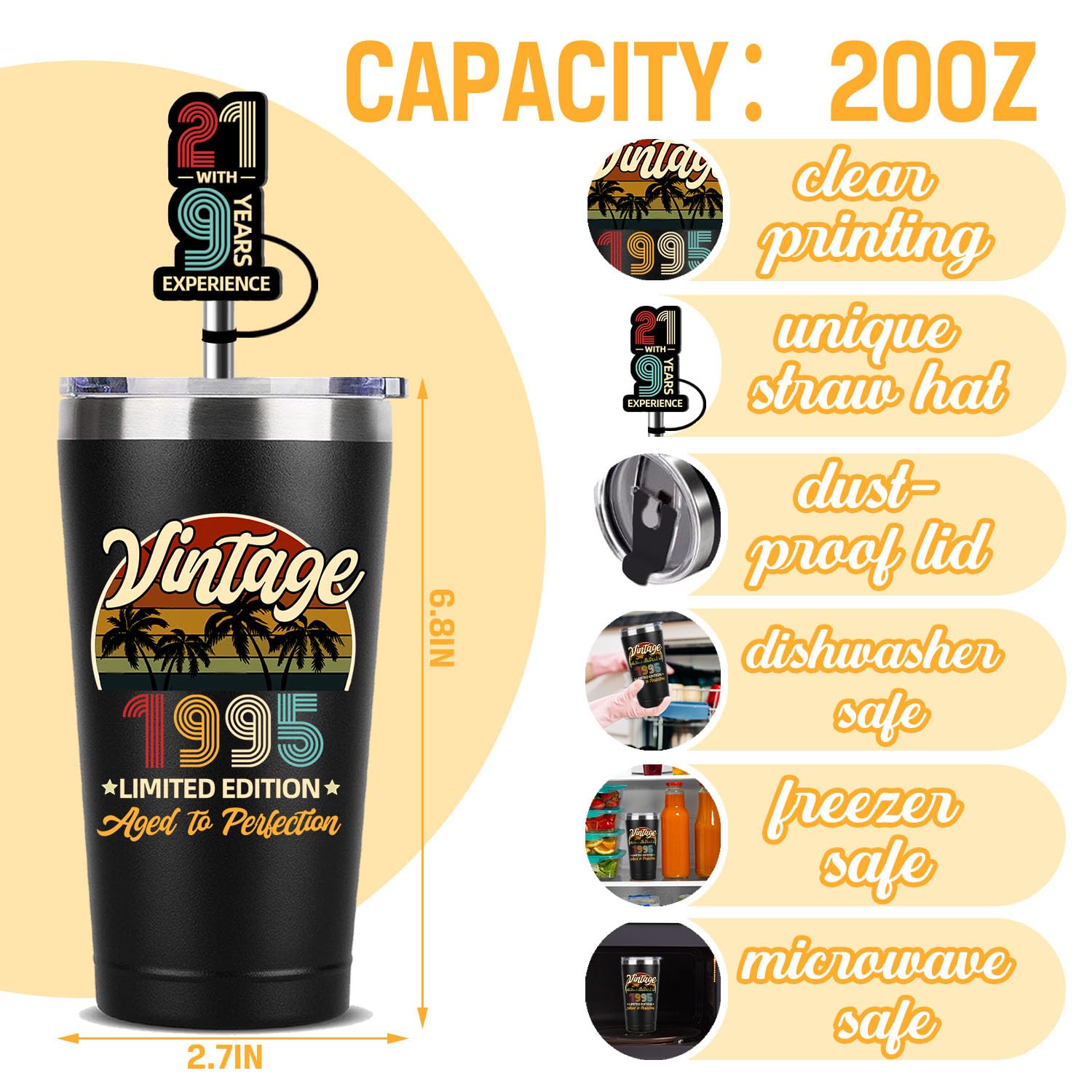 30Th Birthday Gifts For Men Women, Vintage 30Th Birthday Thermos Cup, Funny Birthday Cups, 30Th Birthday Gift For Him Or Her, 19