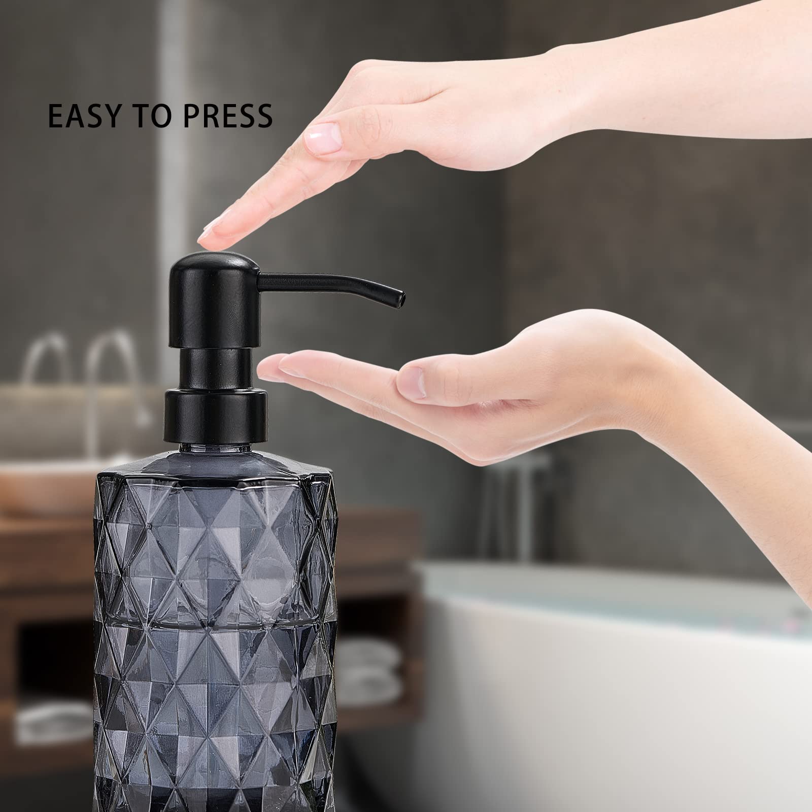 Easy Tang Durable 304 Rust Proof Stainless Steel Pump Head, Kitchen Soap Dispenser Pump Replacement For Regular Mouth Bottle (Bl