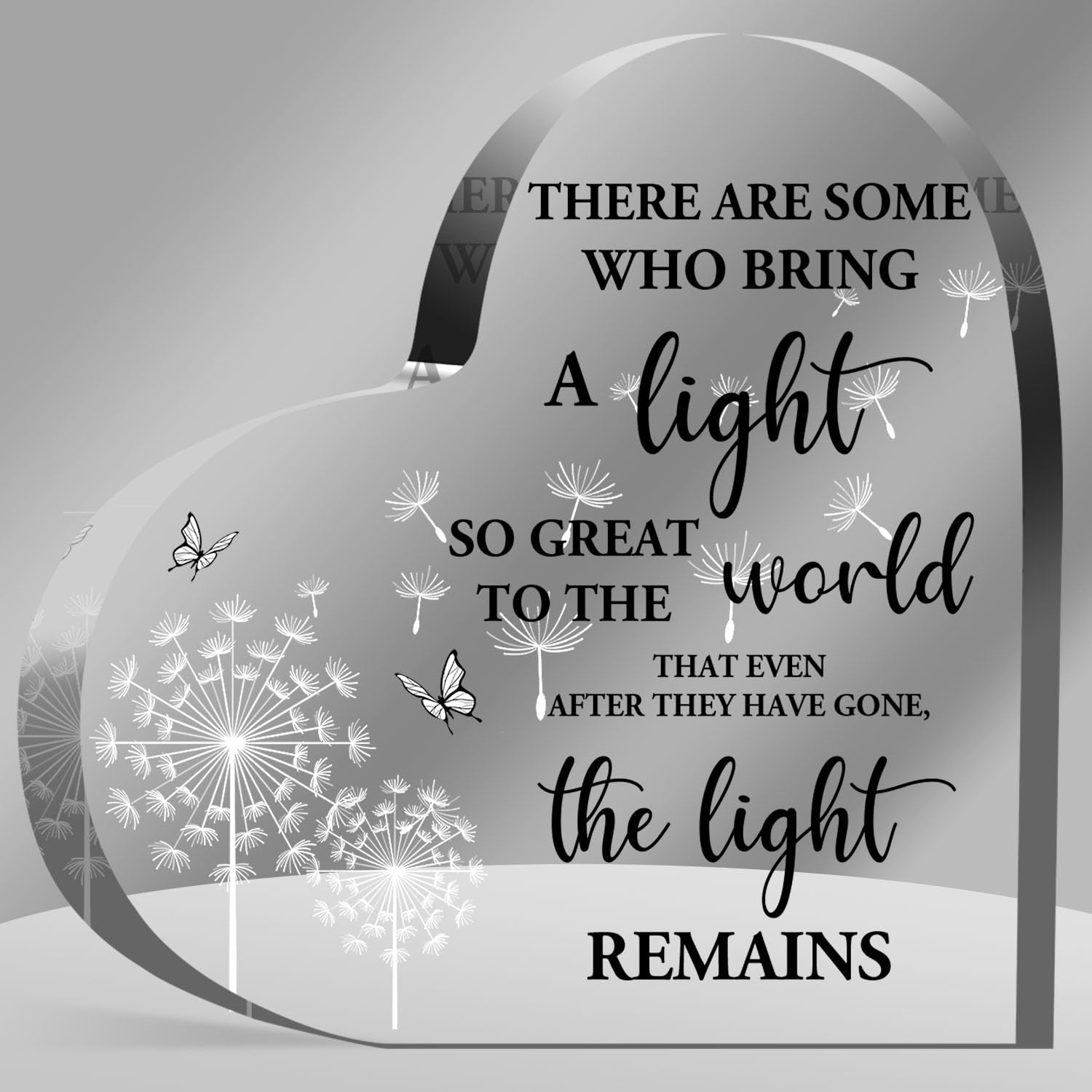 In Memory of Loved One Acrylic Heart Plaque - Memorial & Funeral Remembrance Decor Ornament Sign for Women, Men & Family - Berea