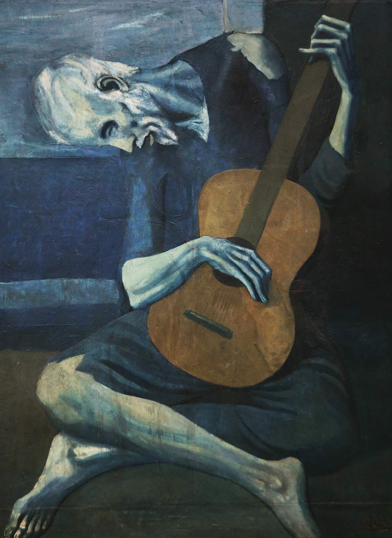 3 Pack: Vincent Van Gogh Skeleton + Cafe Terrace at Night + The Old Guitarist by Pablo Picasso Poster Set - Set of 3 Fine Art Prints (LAMINATED  18'' x 24'')