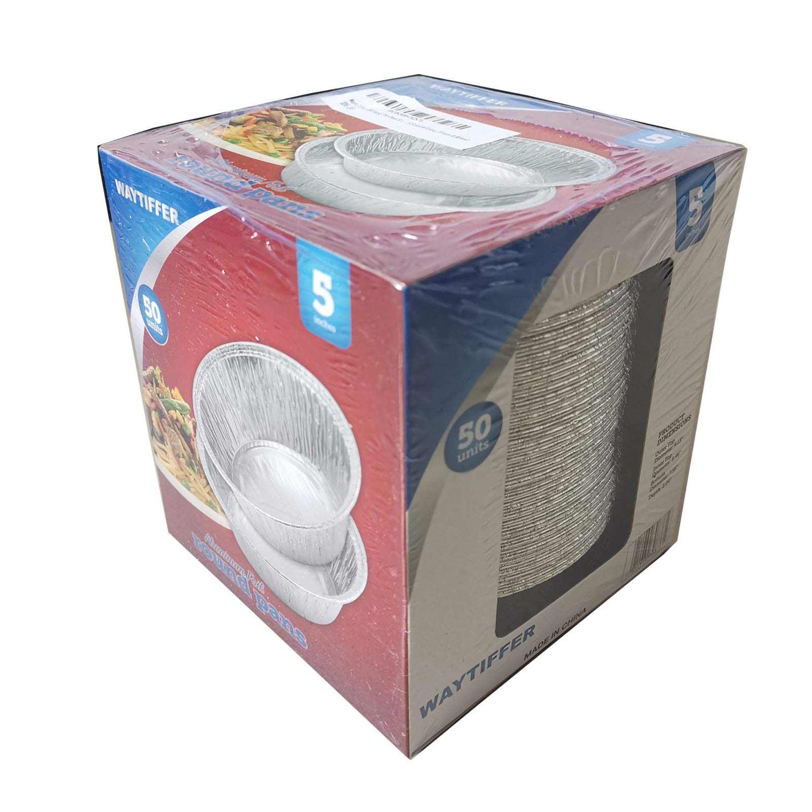 Waytiffer 50 Pack - Pie Pans 5 Inch,Mini Pie Tins Heavy-Duty Disposable Aluminum Foil Tart/Pie Pans For Baking Personal Mini Pie