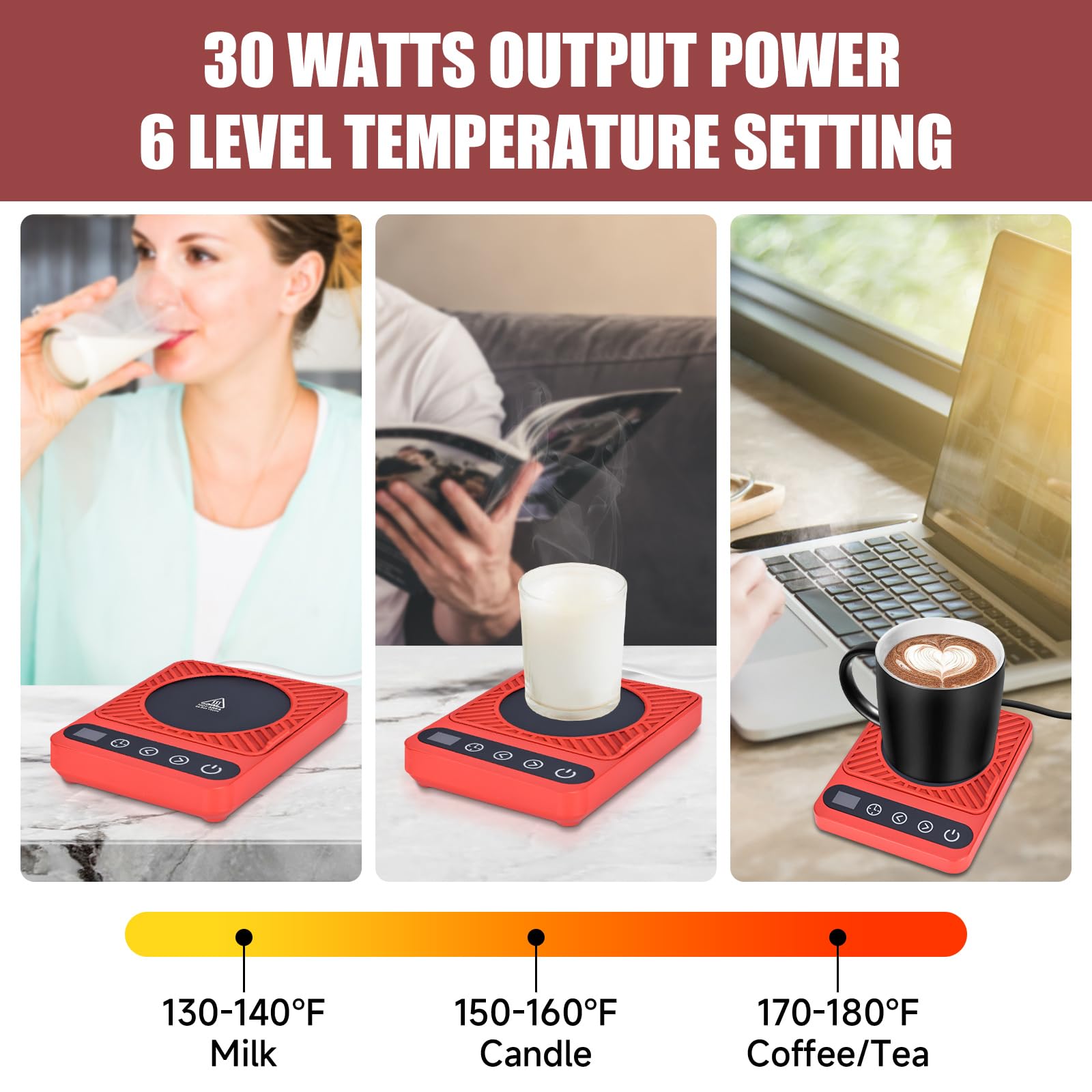 Coffee Warmer For Desk - Electric Mug Warmer, Coffee Mug Warmer With Timer, Mug Warmer, Led Display Smart Coffee Cup Warmer, Mug