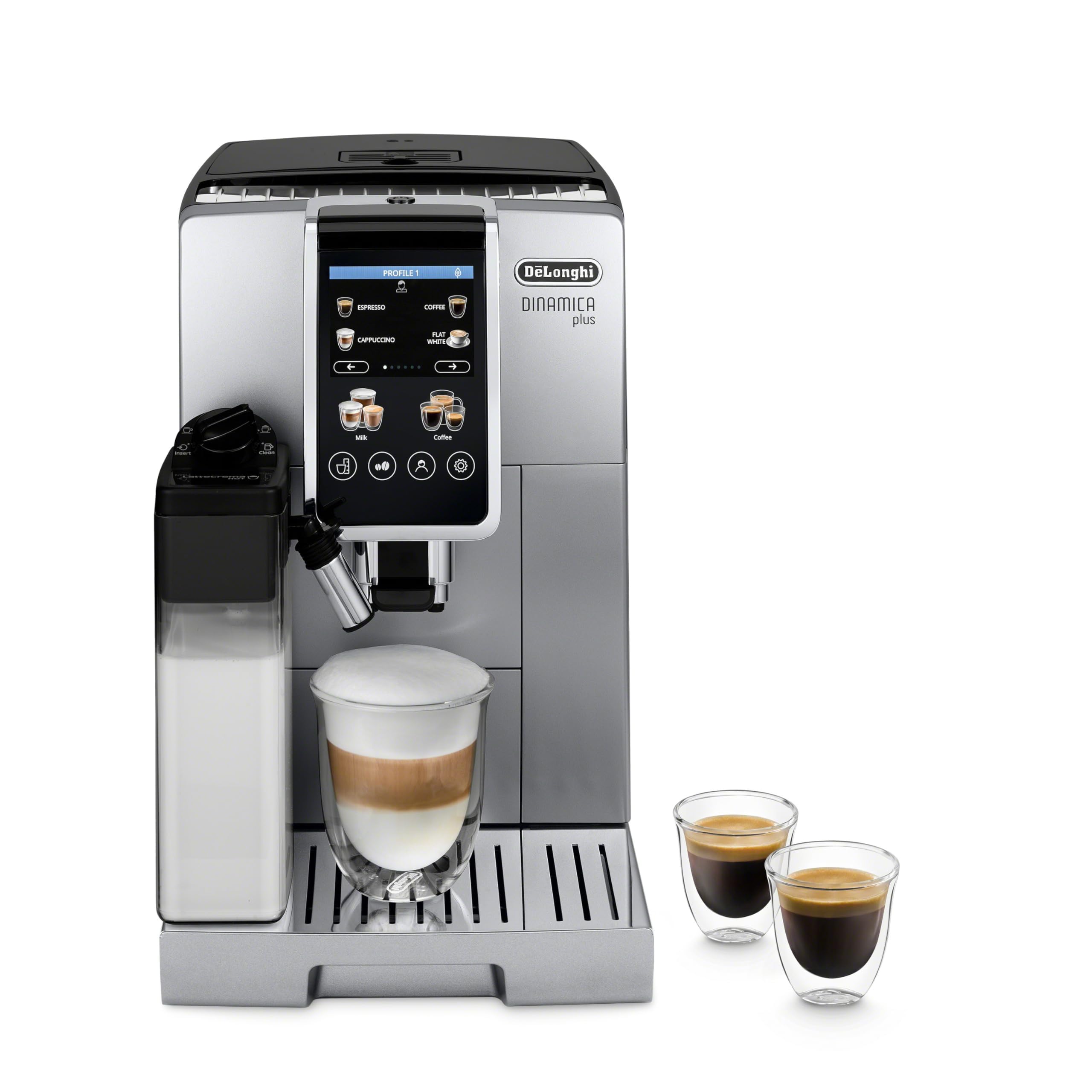 De'Longhi Dinamica Plus Espresso & Coffee Machine, Automatic Milk Frother, 24+ One Touch Recipes, Enjoy Lattes, Cappuccinos, And