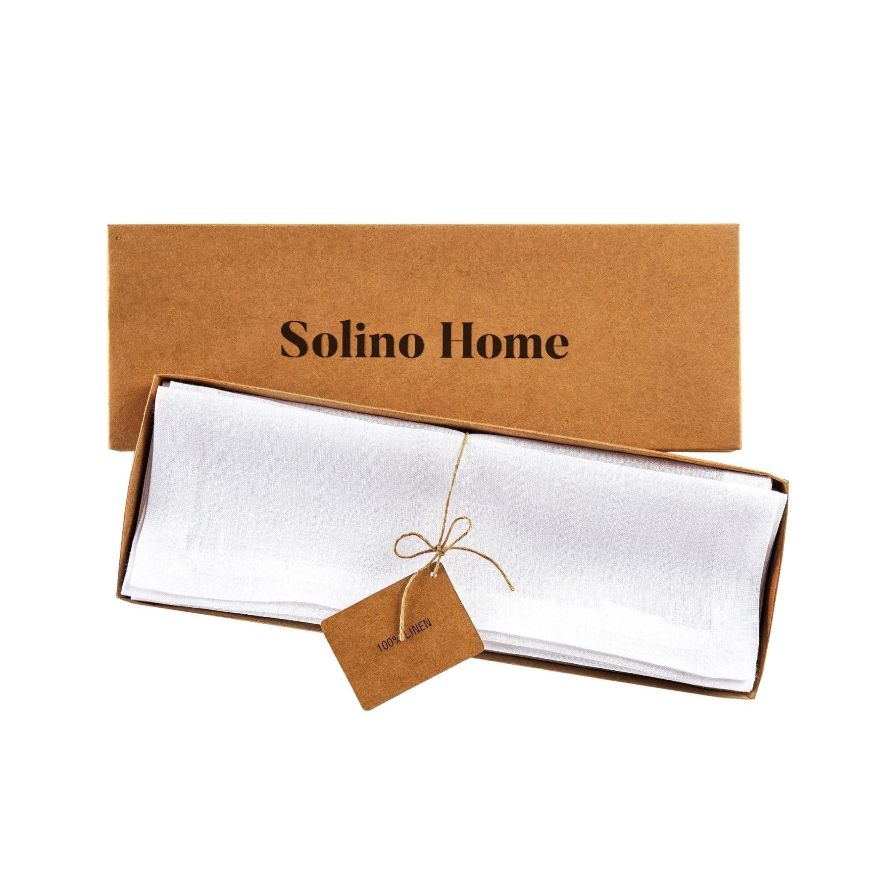 Solino Home Linen Square Placemats 14 X 14 Inch - 100% Pure Linen White Cloth Placemats Set Of 4 - Fete, Washable Fabric Place M