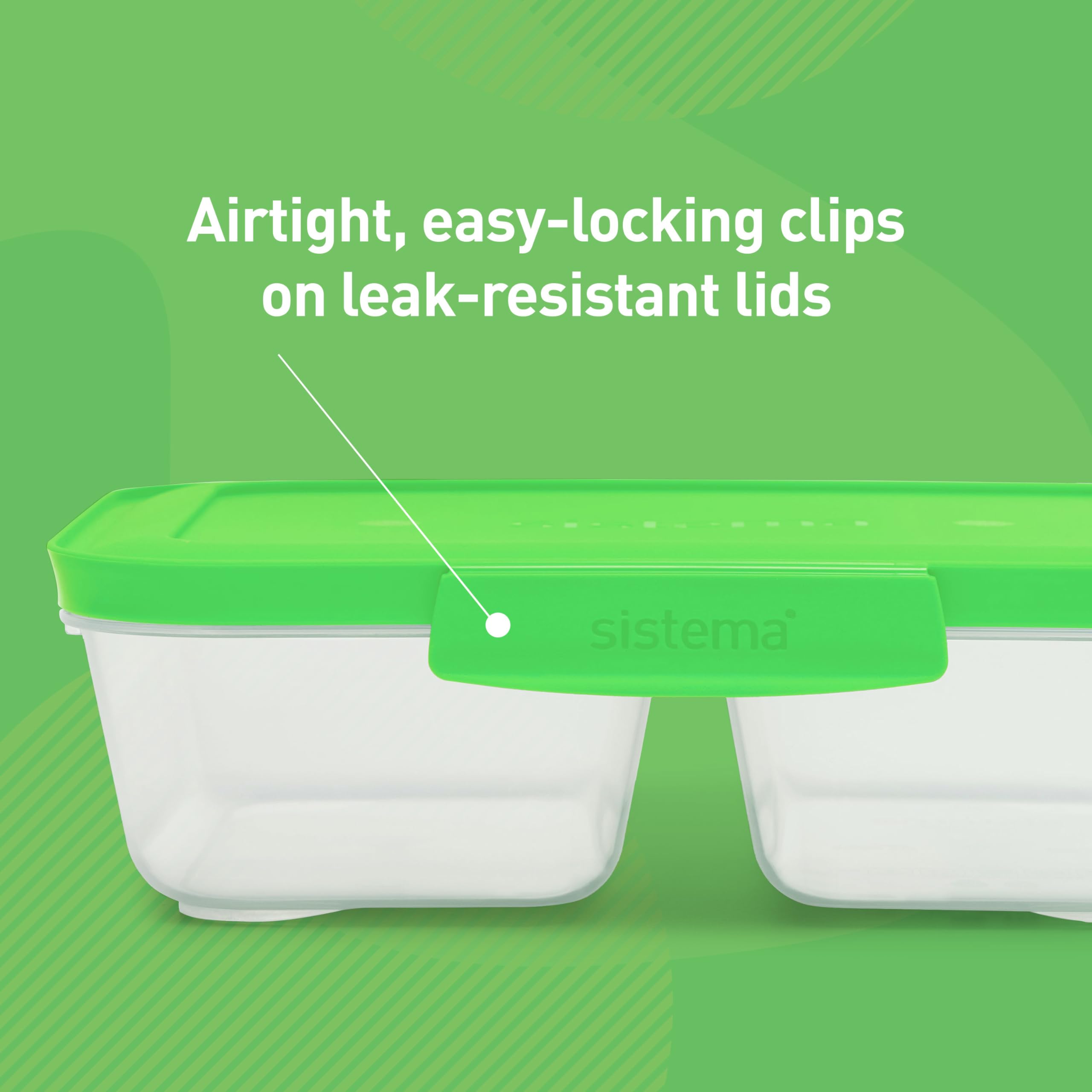 Sistema NEST IT Meal Prep Containers  870 ml  Airtight Food Storage Containers with Compartments & Lids  BPA-Free  Green  Recyclable with TerraCycle  5 Count  White