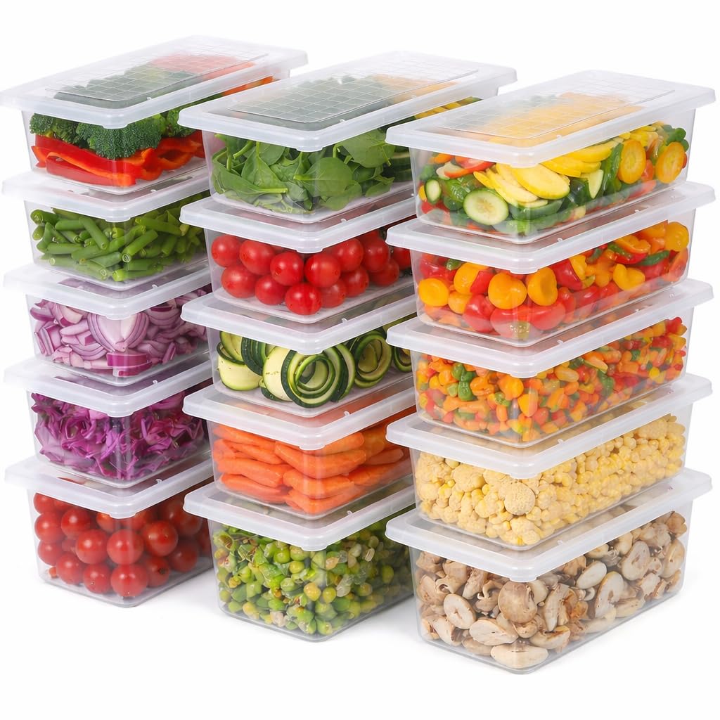 Ekara Fridge Containers For Storage 1.5 Litres Set Of 12 Airtight Refrigerator Storage Containers Bpa Free Plastic Fridge Storag