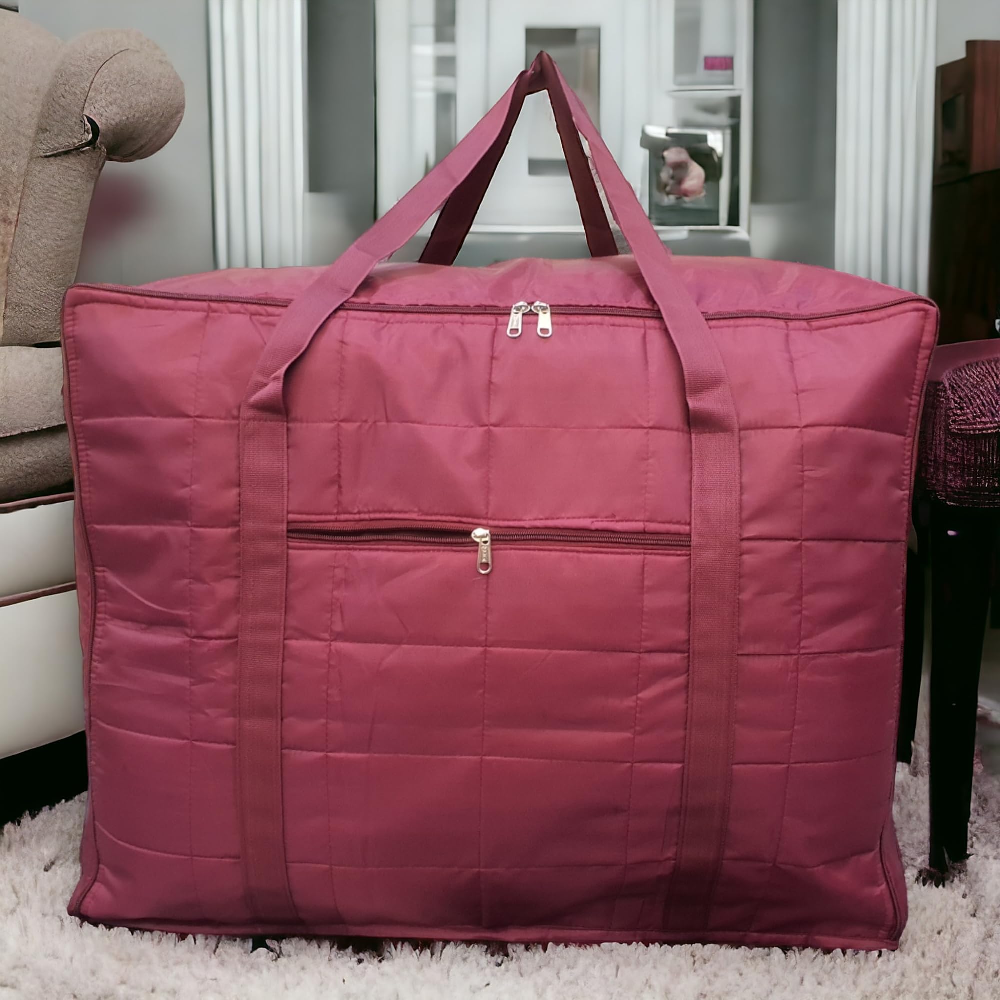 Heights Nylon Moisture Proof MultiPurpose 156L Super Extra Jumbo Large Toys Storage Bag/Blankets/Clothes Storage Organizer With