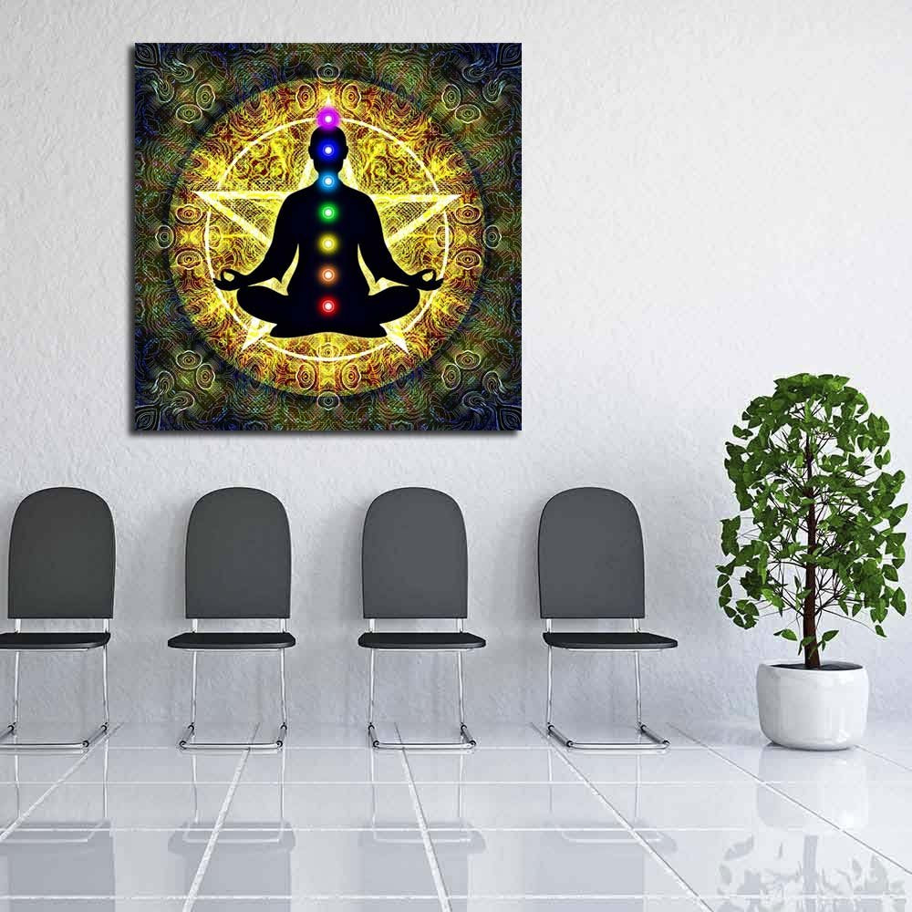 Pitaara Box Meditation D2 | Peel & Stick Vinyl Wall Sticker for Bedroom & Living Room | 28 x 28 inch (71 x 71 cms)