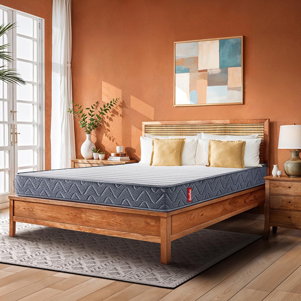 Duroflex LiveIn Bounce  8 Inch Pocket Spring Mattress King Size, 3 Zone Roll Pack Mattress for Zero Motion Transfer, Medium Sof