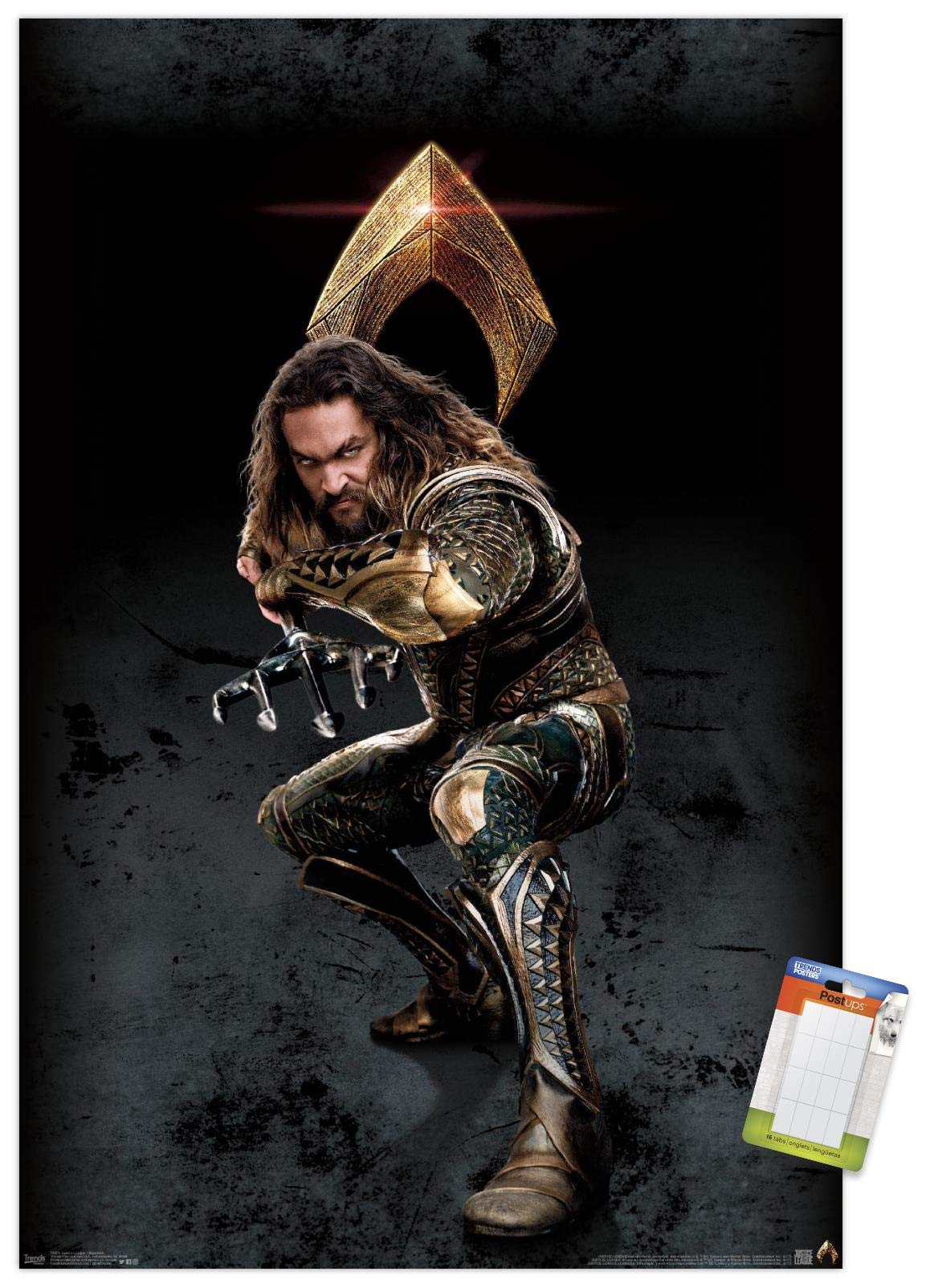 Trends International Dc Comics Movie - Justice League - Aquaman Wall Poster, 22.375'' X 34'', Poster & Mount Bundle