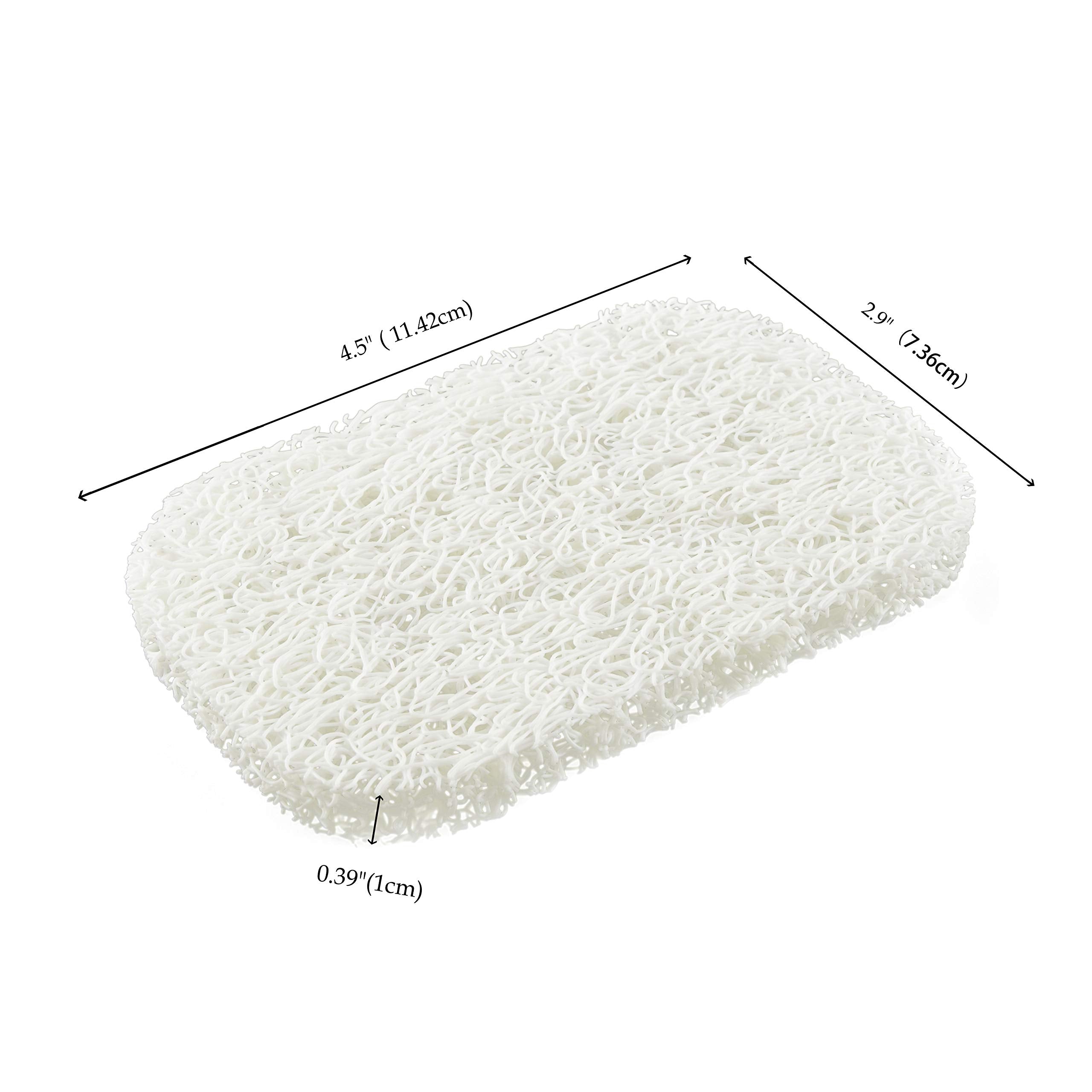 Snowkingdom 4 Pack White Soap Saver Holder For Bar Soap Shower Bathroom Dish Self Draining Lift Pad Porous Construction Air Circ