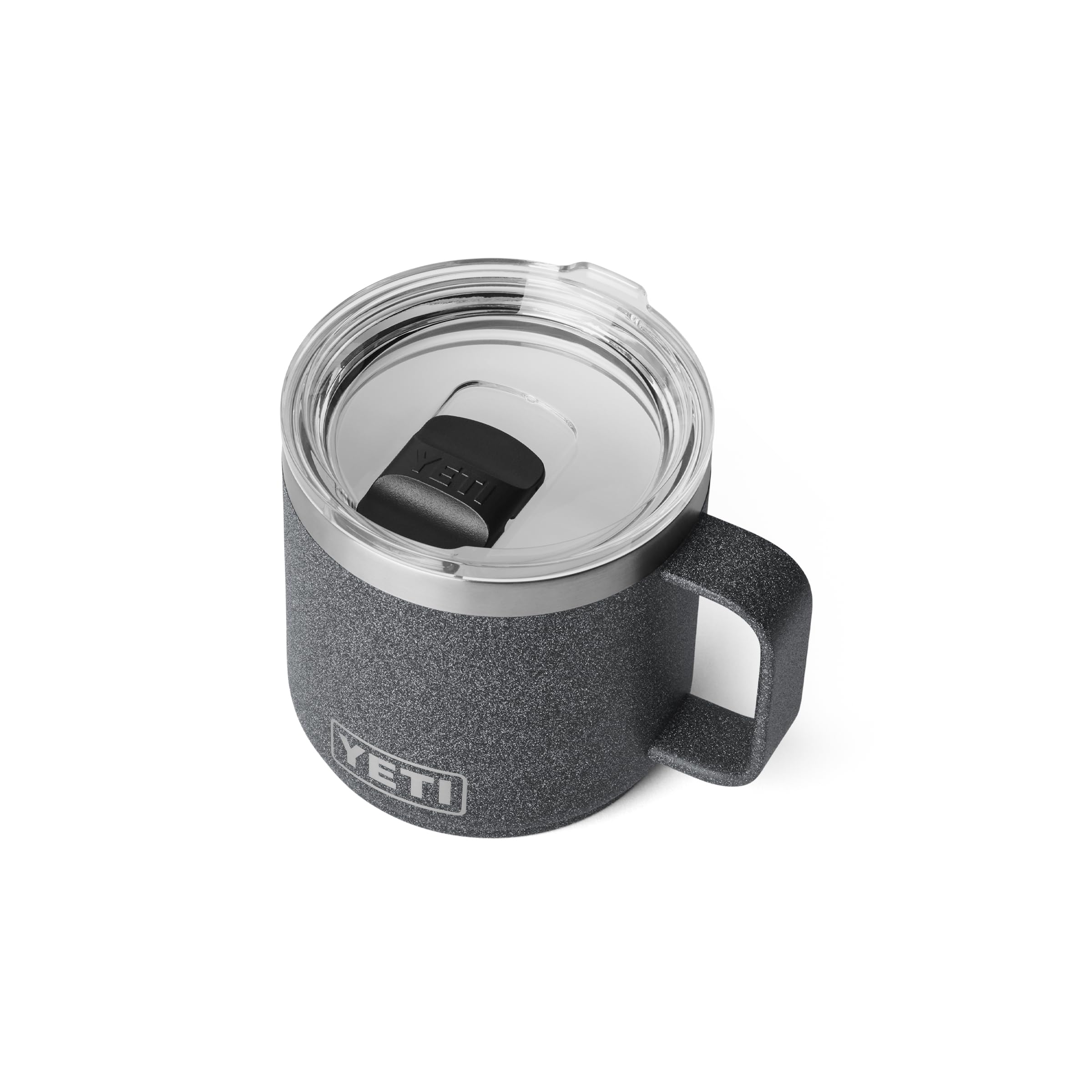 YETI Rambler 14 oz Ceramic Lined Stackable Mug, Vacuum Insulated, Stainless Steel with MagSlider Lid, Black Stone