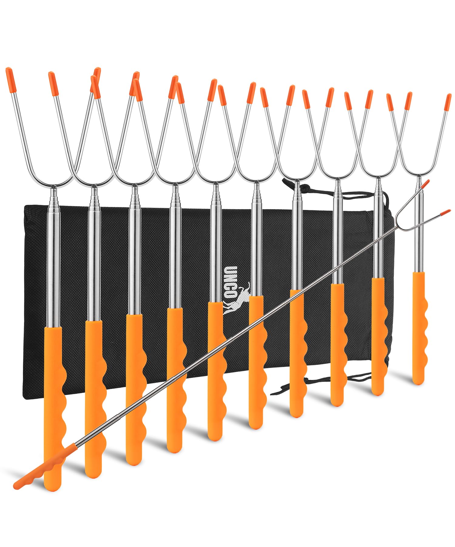 Unco- Marshmallow Roasting Sticks, 10Pack, 45   , Extendable Stainless Steel Smores Sticks, Campfire Sticks, Marshmallow Sticks,