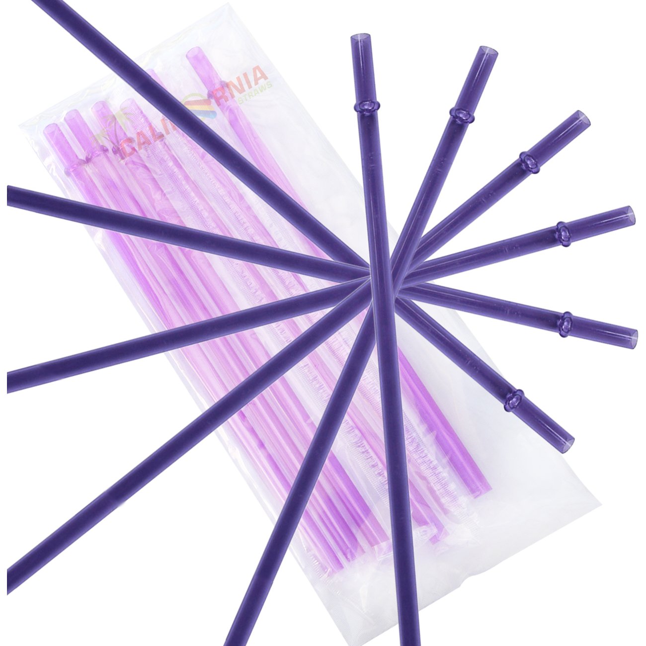 California Straws Purple Replacement Acrylic Straw Set Of 6, Fits 16Oz, 20Oz, 24Oz Tumblers