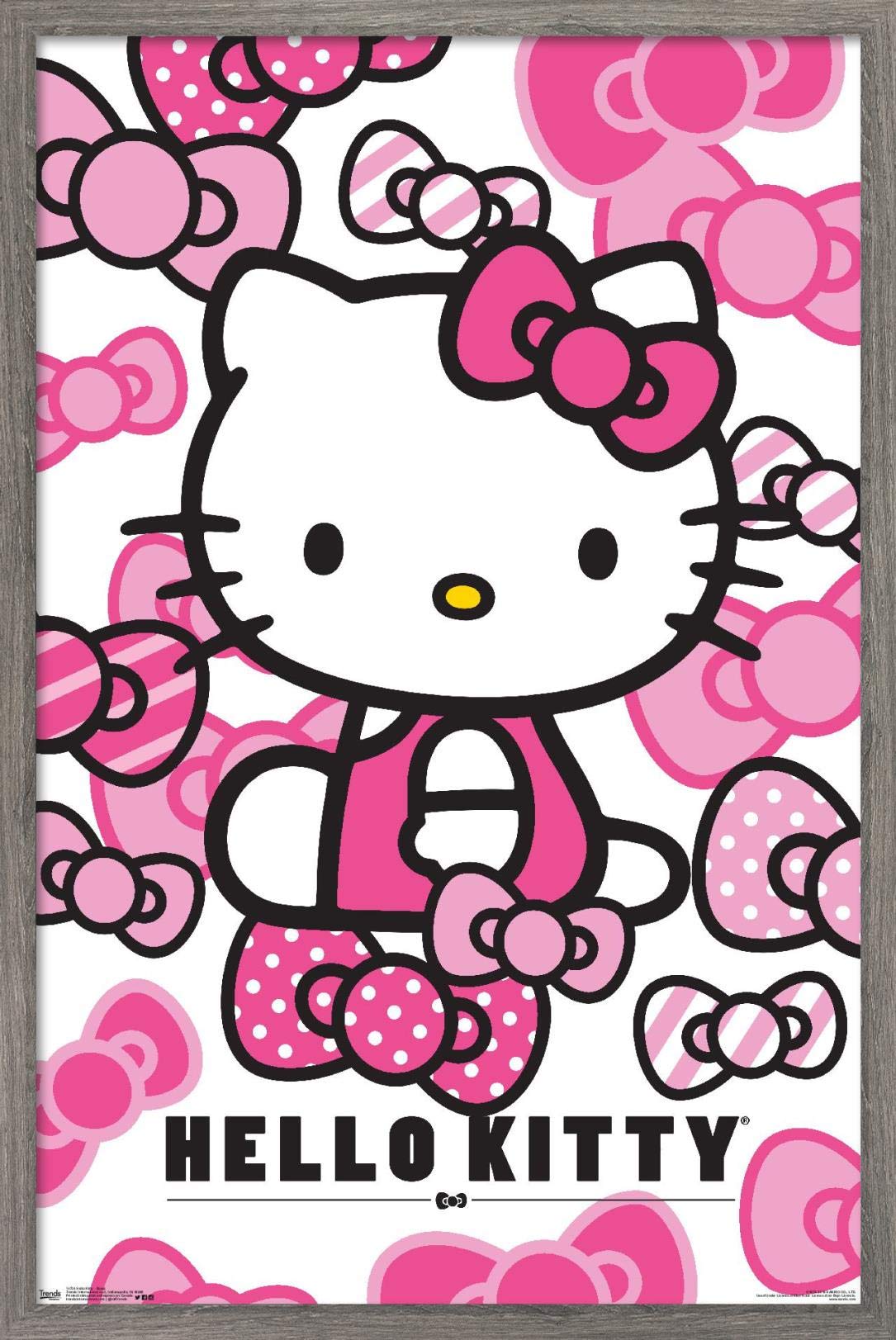 Trends International Hello Kitty - Bows Wall Poster, 22.375'' X 34'', Barnwood Framed Version
