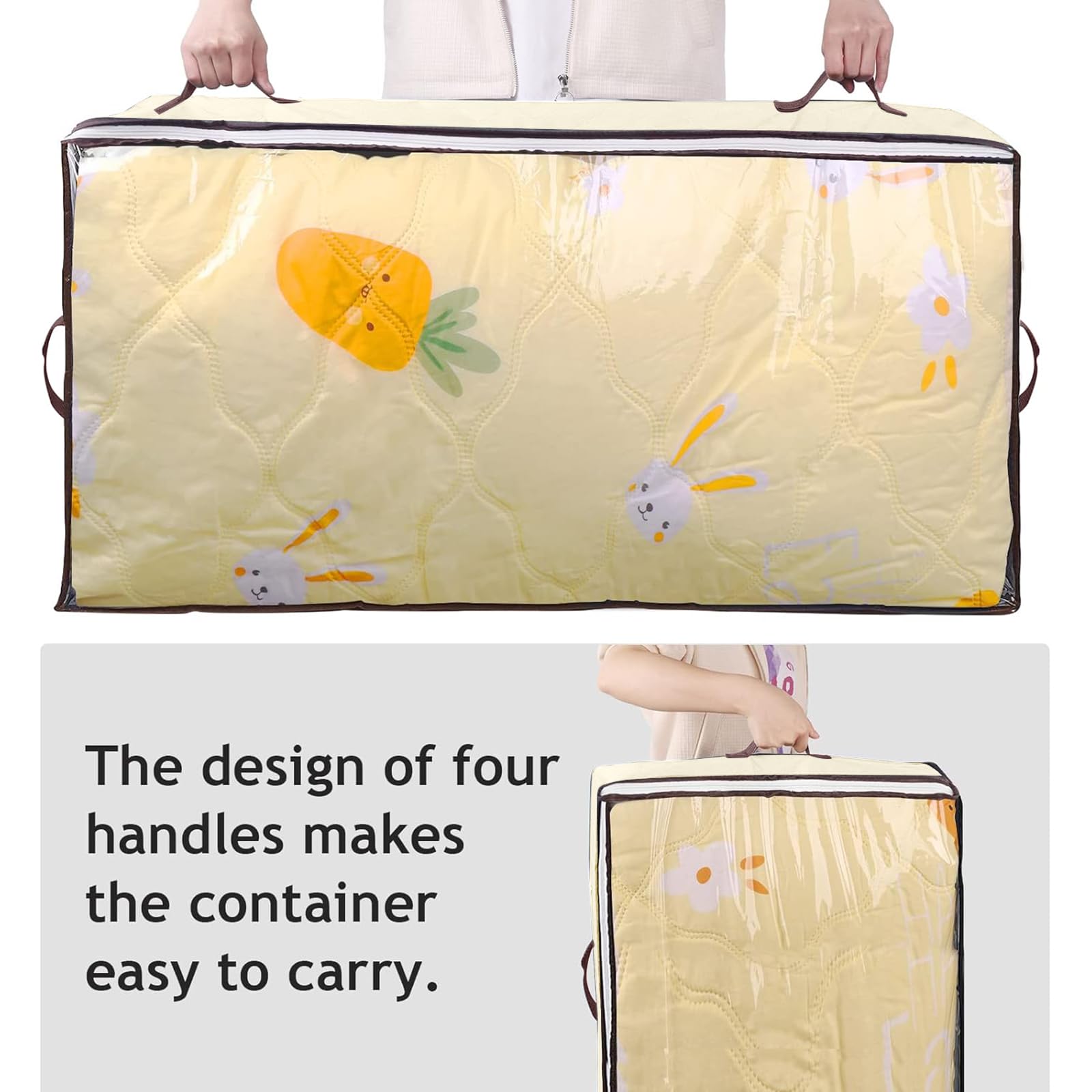 Budding Joy 6 Pack 90L Under bed Storage Containers Organizer Large Capacity Underbed Clothes Storage Bins Organization and Stor