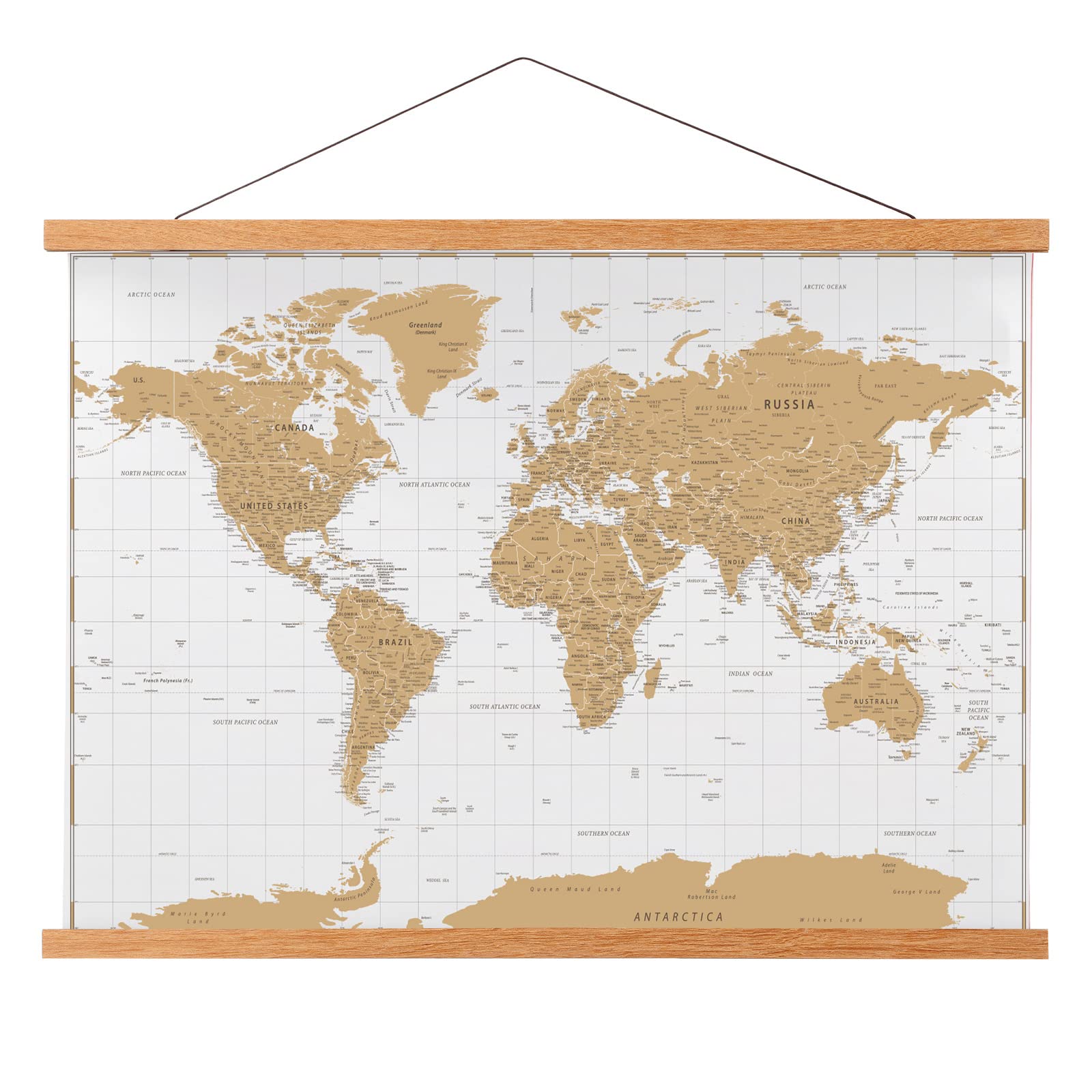 Falamon Magnetic Poster Hanger Frame, 24X36 24X18 17X24 Teak Wood Magnet Poster Frame For Posters, Prints, Photos, Pictures, Map