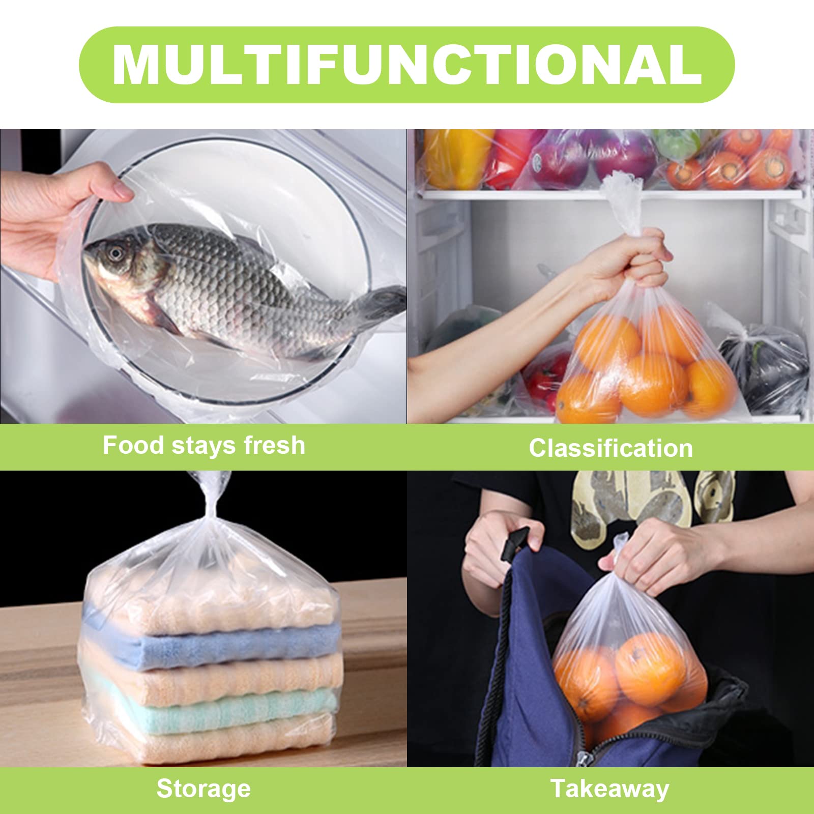 RyhamPaper Food Storage Bags  20 Rolls 16 x 20 Plastic Produce Bag on Roll Fruits  Vegetable  Bread  Food Storage Clear Bags  350 Bags/Rolls