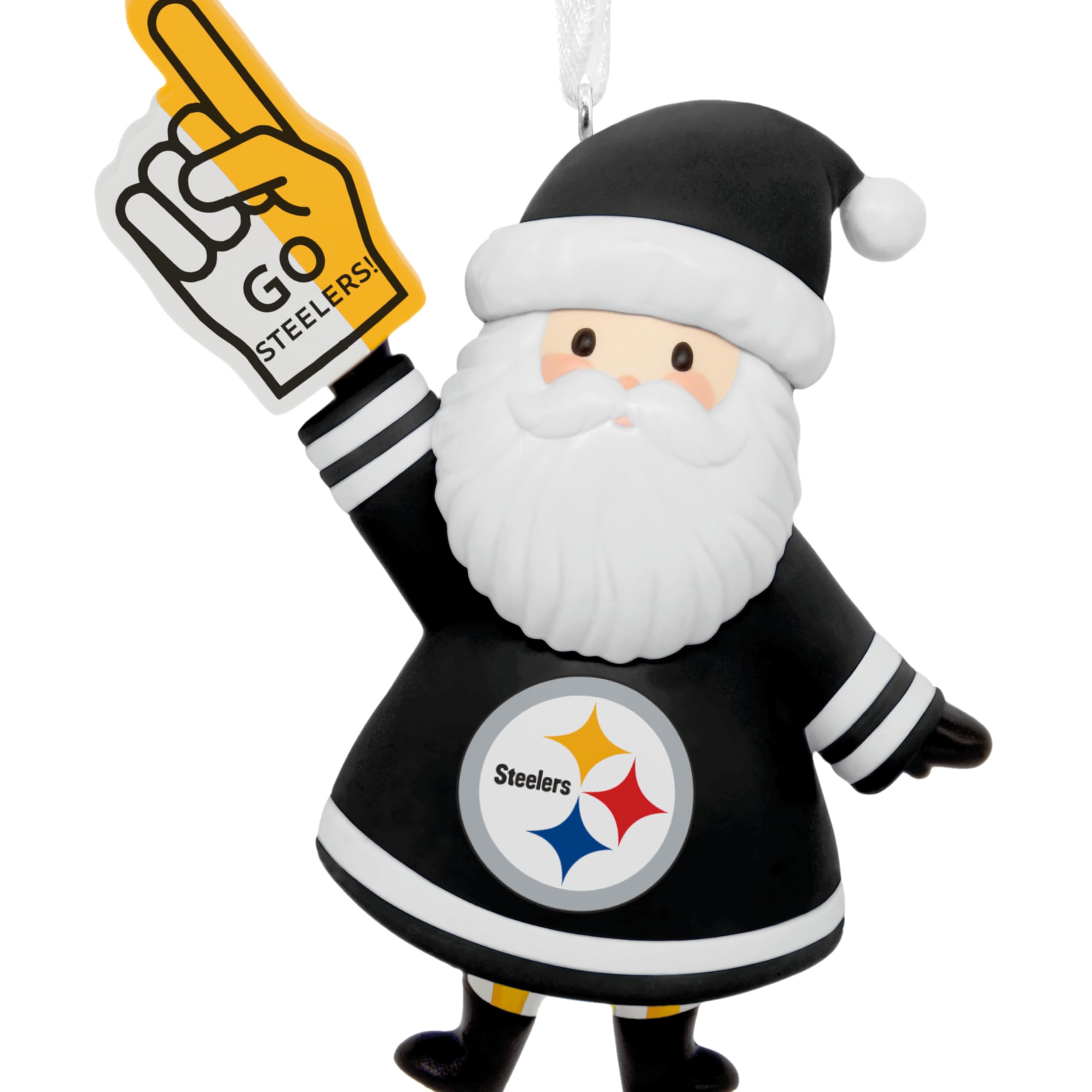 Hallmark NFL Pittsburgh Steelers Santa Fan Christmas Ornament, Gifts for Sports Fans