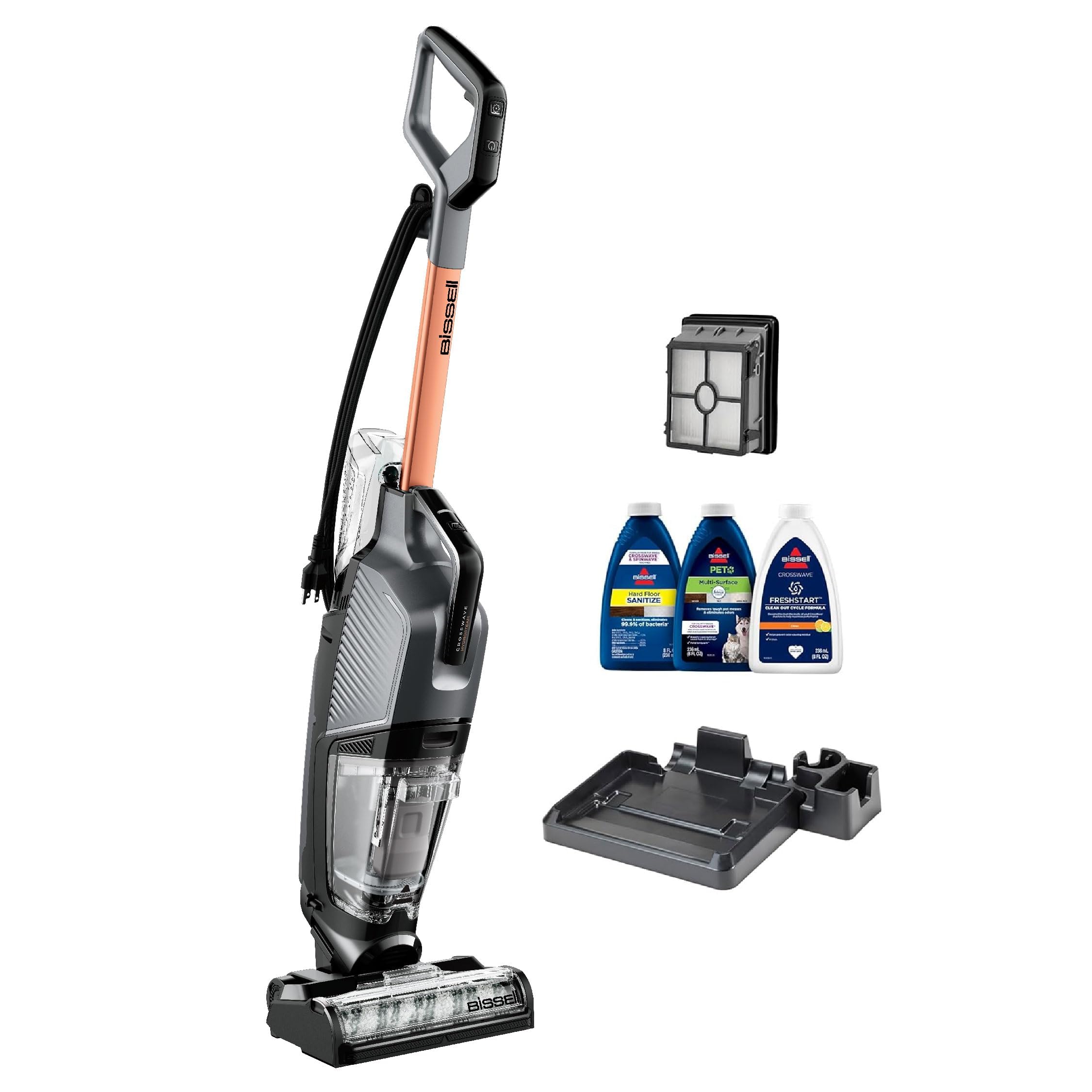 Bissell Crosswave Hydrosteam Multi-Surface Corded Upright Vacuum Cleaner For Floors & Carpets | Hydrosteam Technology Removes Cu
