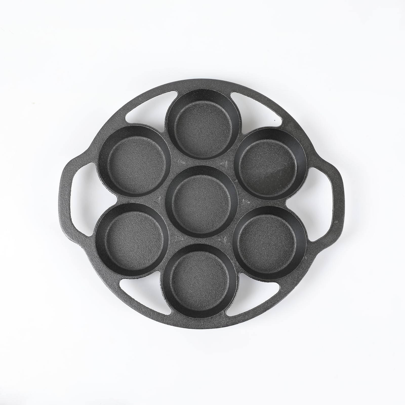 Hawok Cast Iron Fried Egg Pan Biscuit Muffins And Scones Cake Pan With 7-Mold Design