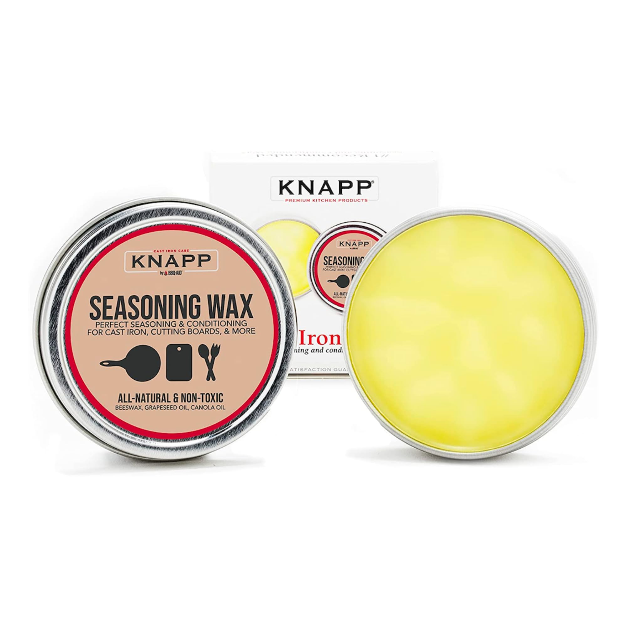 Knapp Made Cast Iron Seasoning Wax And Carbon Steel Seasoning Wax - 2 Oz Unique Blend Of Natural Oils And Beeswax - Restore Cast
