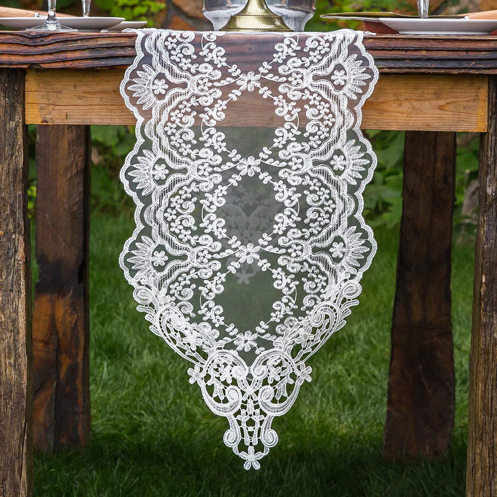 Artable Rectangle Table Runner Lace Macrame Embroidered Table Runners With Exquisite Vintage Shabby Chic For Holiday Wedding Lon