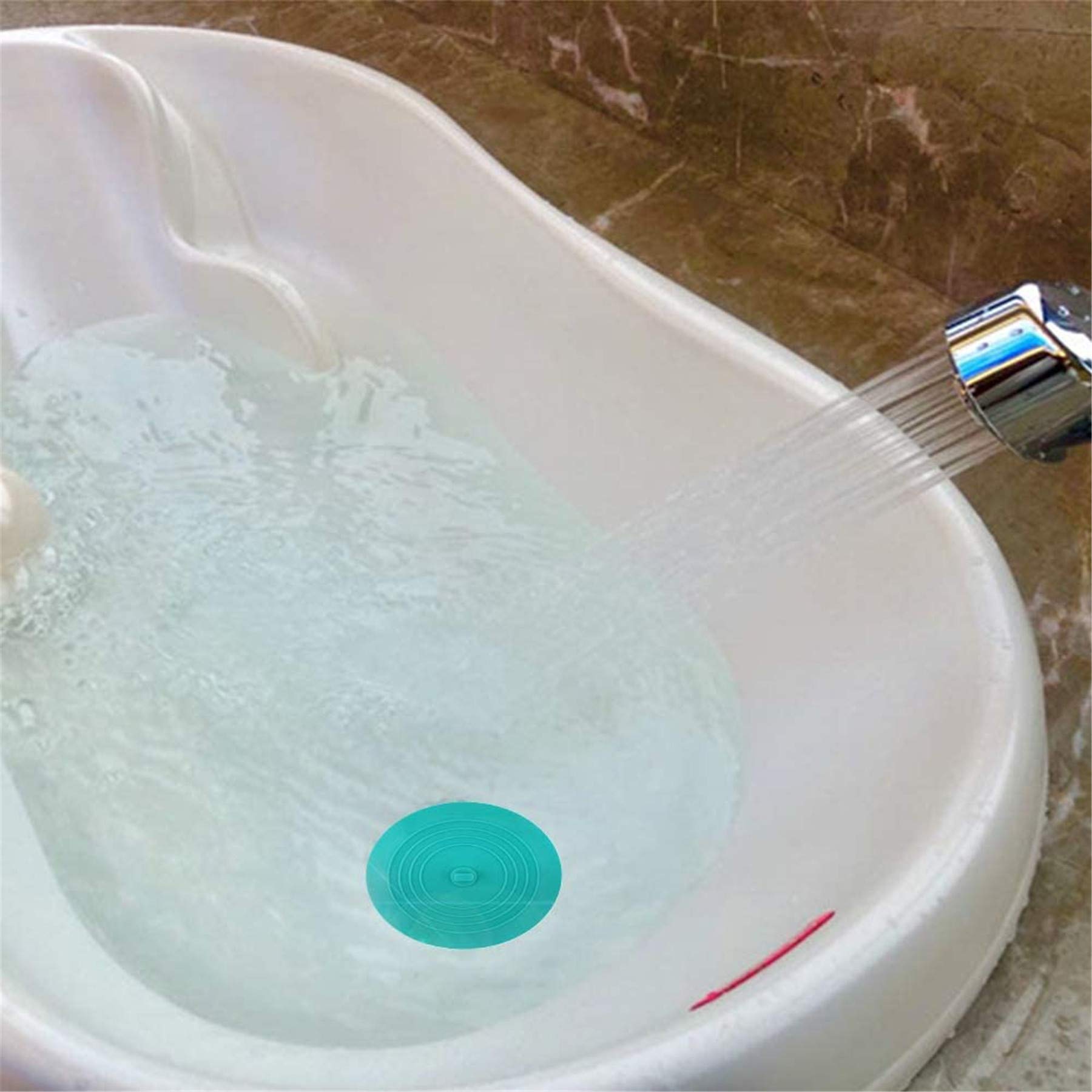 Tifanso 2 Pack 6    Bathtub Tub Drain Cover Stopper, Large Silicone Suction Bathroom Drain Plug Hair Stopper, Bathroom Accessori
