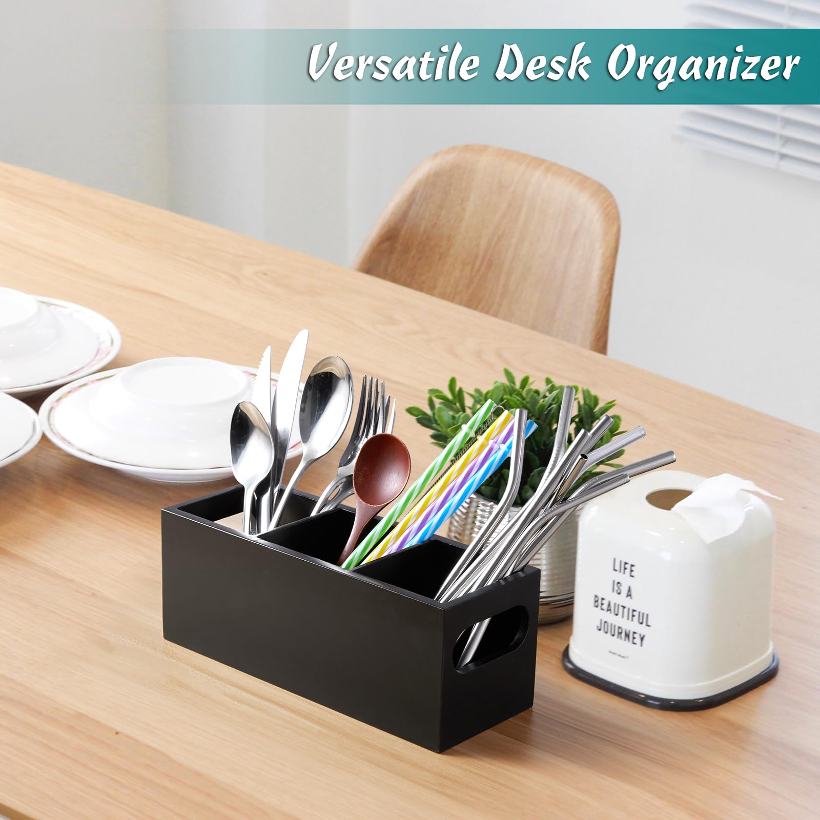 Drastar Remote Control Holder, Tv Remote Holder, Remote Organizer Caddy For Table, Wooden Remote Box For Nightstand, Bedside Cad