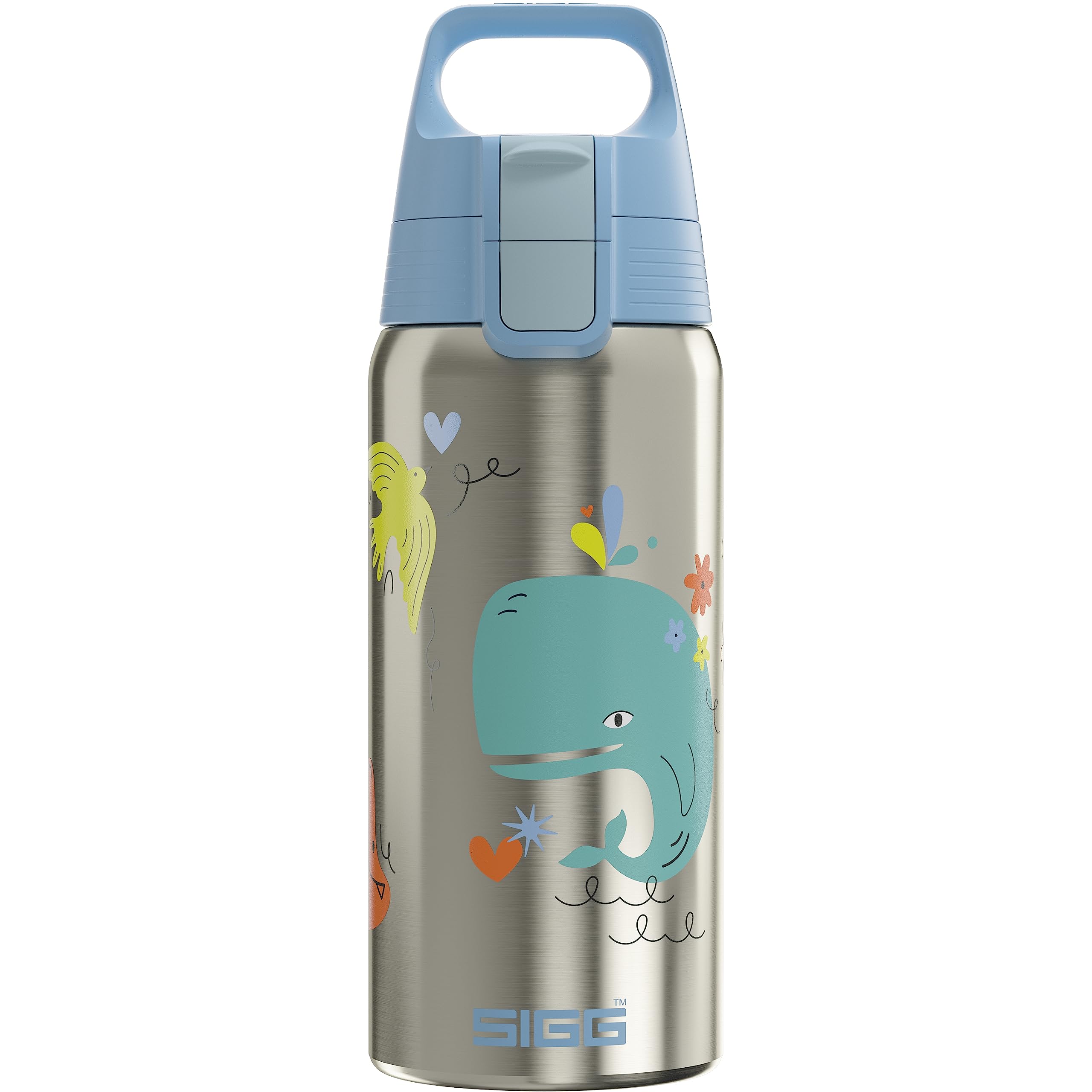 SIGG - Insulated Kids Water Bottle - Shield One Therm Whale Friend - Suitable For Carbonated Beverages - Leakproof - Dishwasher 