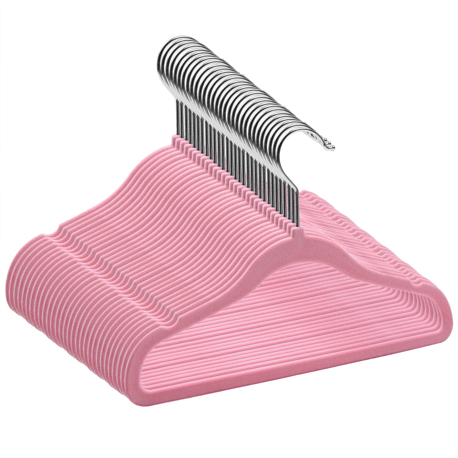 Goodtou Kids Hangers Velvet Baby Hangers Non Slip Pink Toddler Infant Hangers 20 Pack Baby Clothes Hangers For Closet