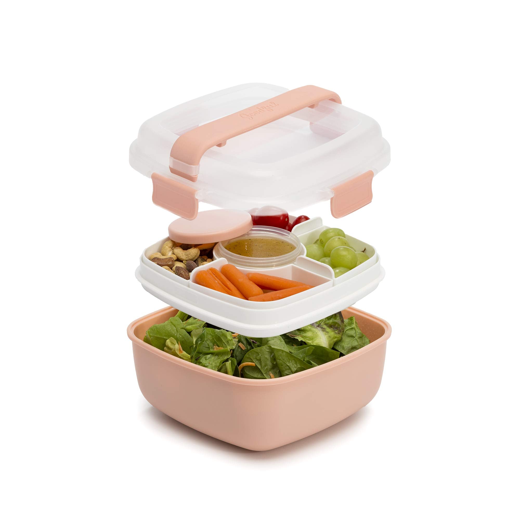 Goodful Stackable Lunch Box Container, Bento Style Food Storage With Removeable Compartments For Sandwich, Snacks, Toppings & Dr