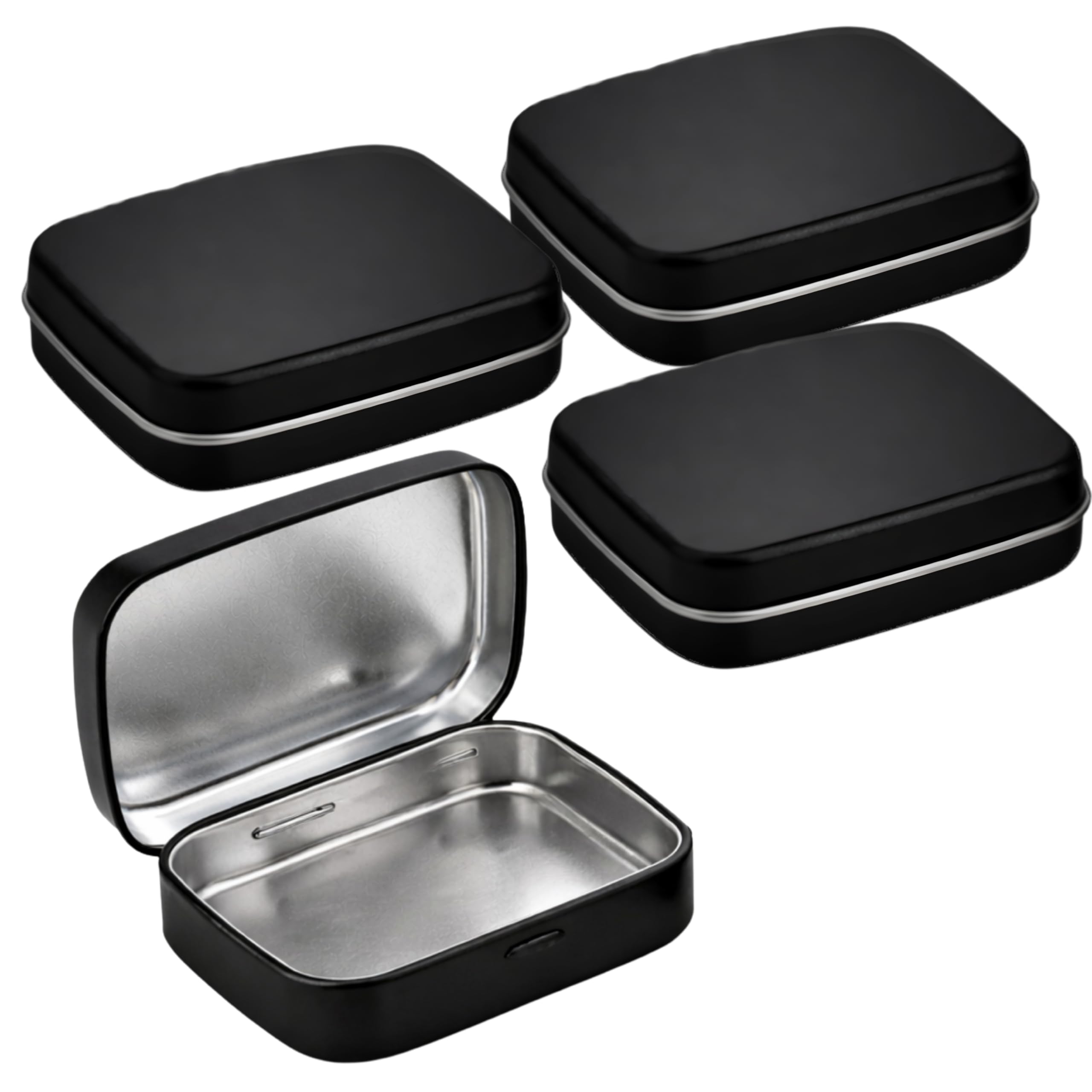 Xtend Small Metal Tin Boxes With Lids | Black Rectangular Aluminium Mini Storage Containers For Crafts, Pills, Jewelry & Travel 