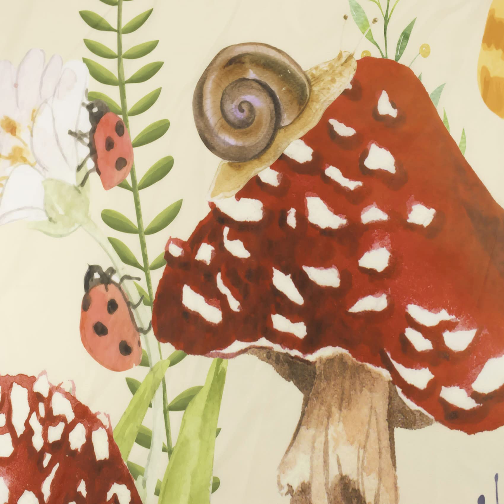 Eobtain Mushroom Shower Curtain Retro Mushrooms Butterfly Floral Boho Moon Stars Botanical Wildflowers Green Plant Aesthetic Bat