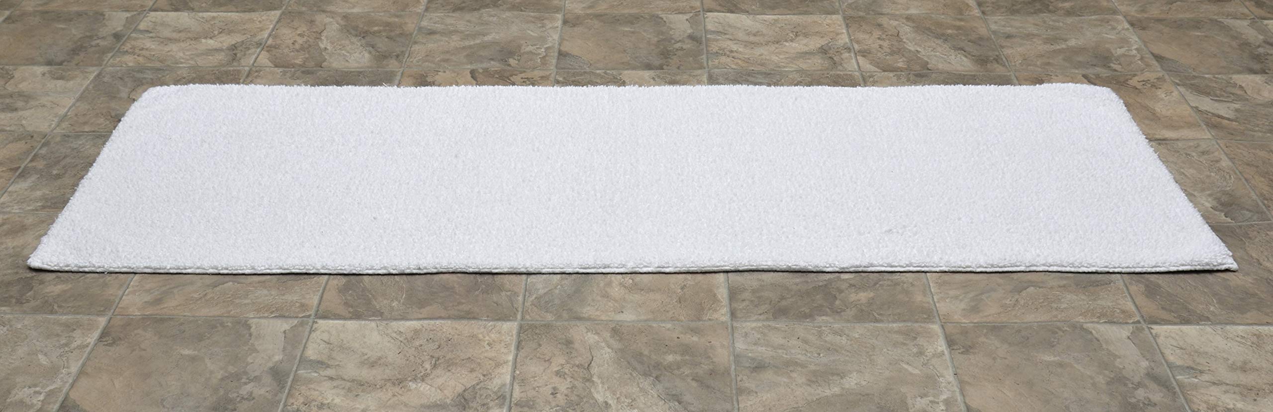 Garland Rug Queen Cotton Runner Washable Rug, 22-Inch By 60-Inch, White