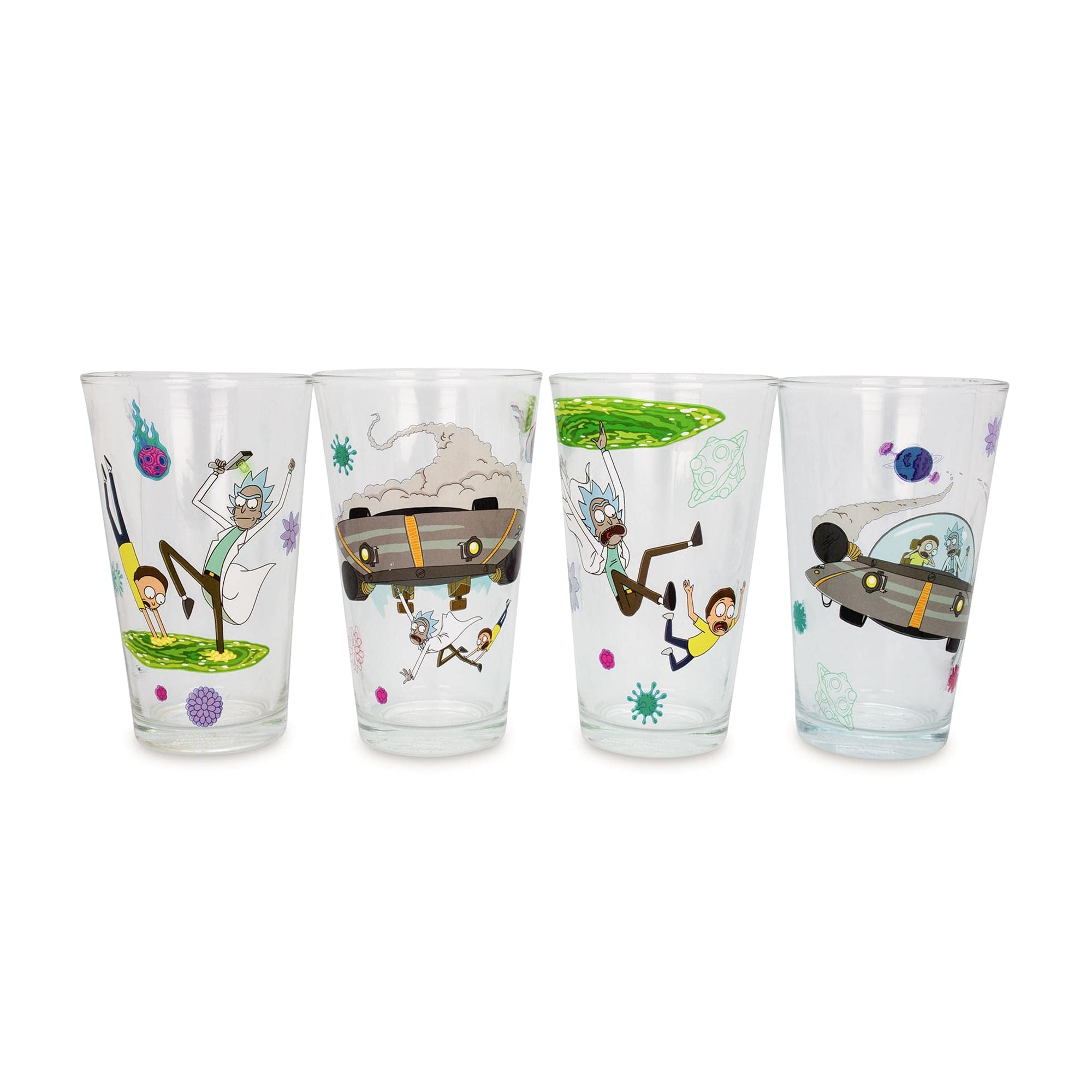 Rick And Morty 16-Ounce Pint Glasses  Set Of 4