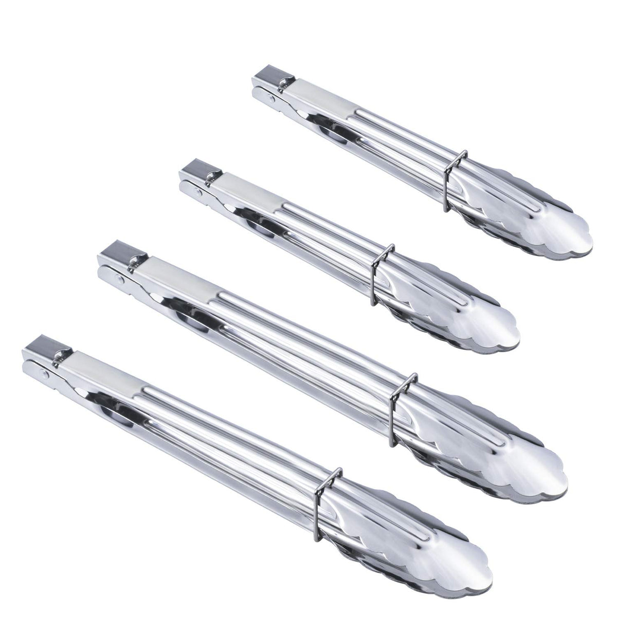 Hinmay Stainless Steel Utility Food Tongs Set Kitchen Metal Tongs For Cooking Grilling Barbecue Bbq And Serving Salad (9 12 Inch