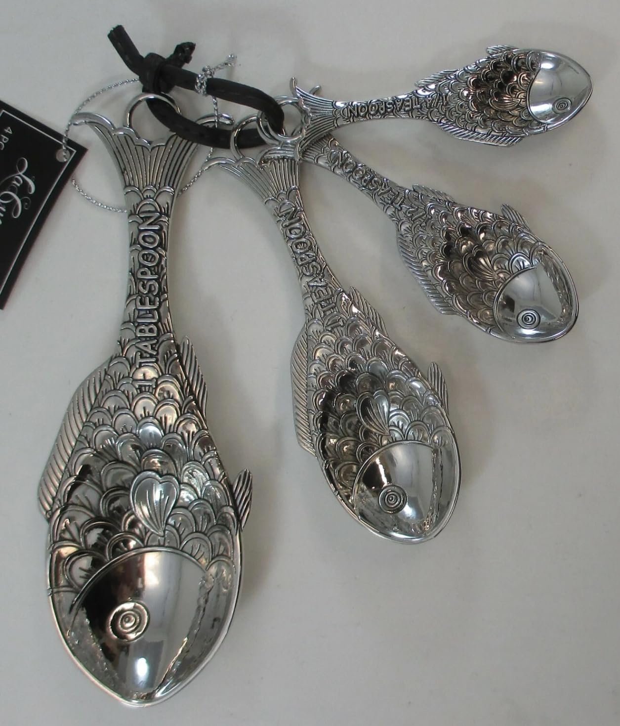 Ganz 4-Piece Set, Fish Measuring Spoon, One Size, Silver