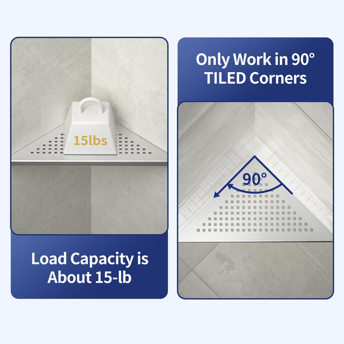 Grout Rack Bernkot Corner Shower Shelf 2 Pack, 304 Stainless Steel Grout In Shelv ...