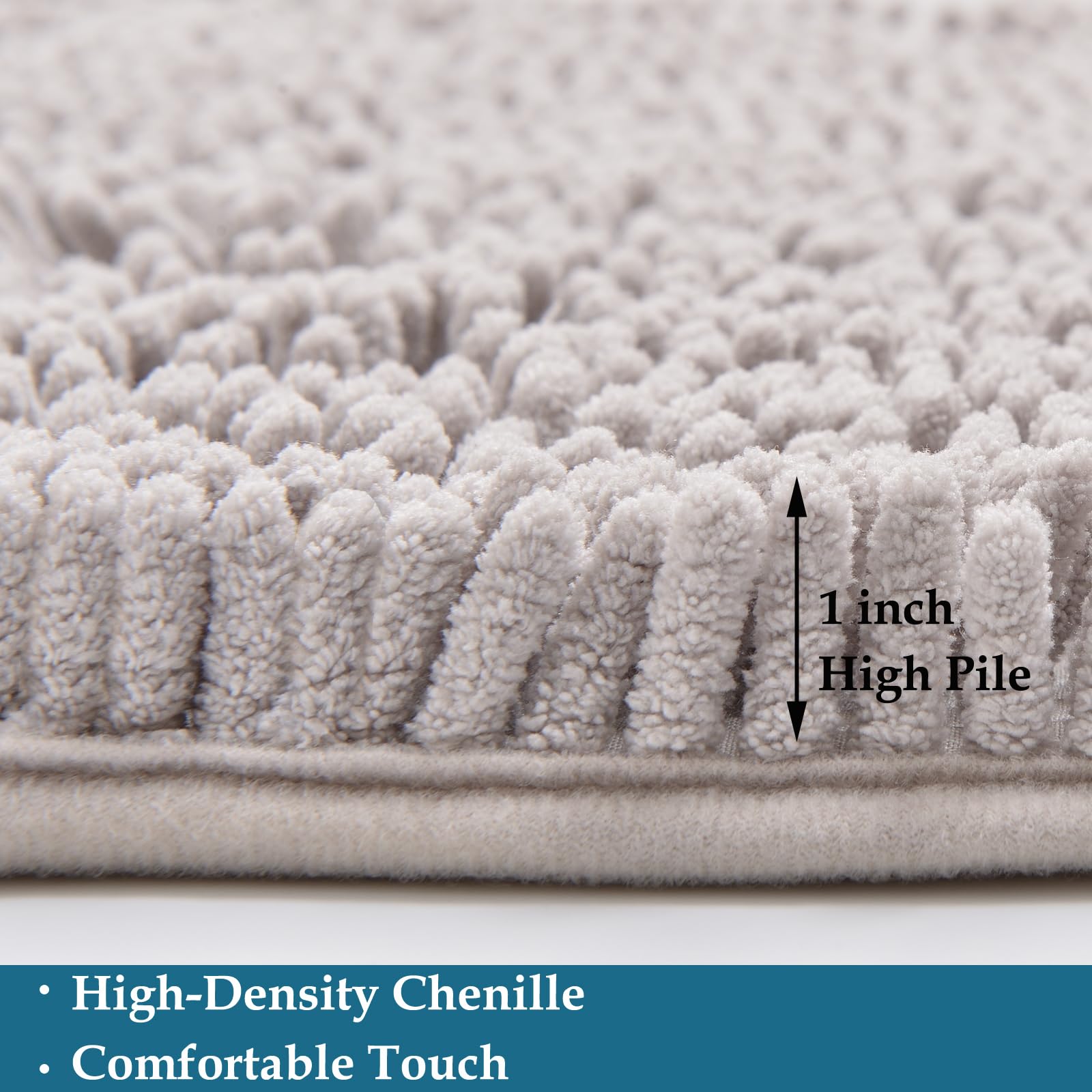 Luxury Chenille Bath Rug, Non-Slip Bathroom Rugs Set, Extra Soft, And Absorbent Shaggy Bathroom Mat Rugs, Plush Bathroom Carpet