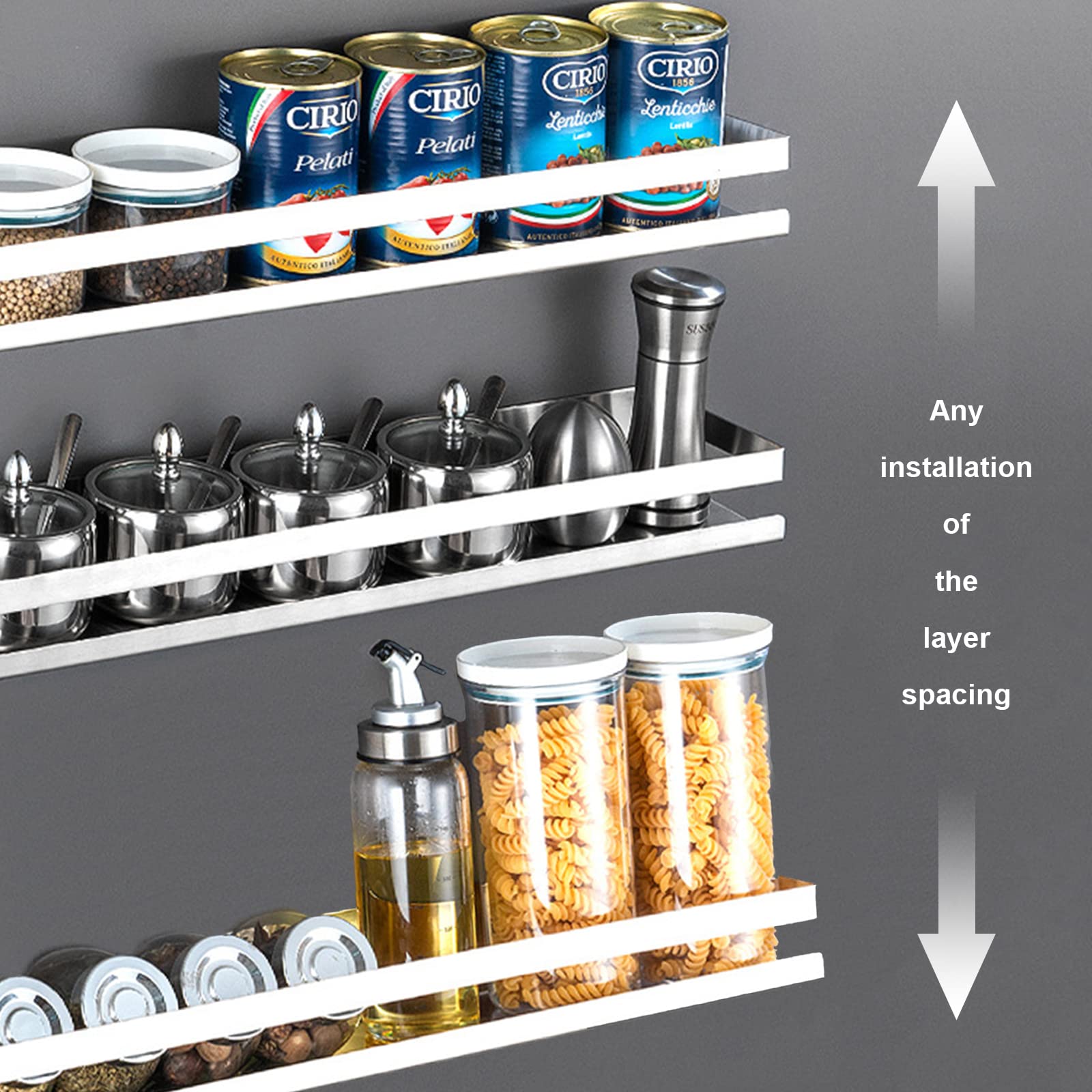 Merkaunis Stainless Steel Bathroom Shelf Bathroom Shower Shelf Bath Kitchen Shower Caddy Rack Rustproof Metal Storage Floating S