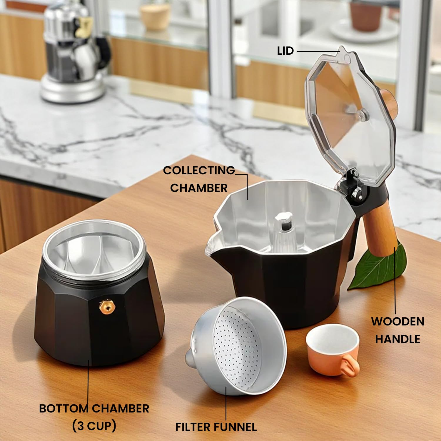 Aashonee Italian Coffee Maker - Espresso Moka Pot For Classical Taste Greca Coffee Enthusiast - Quality Espresso Maker Stove Top