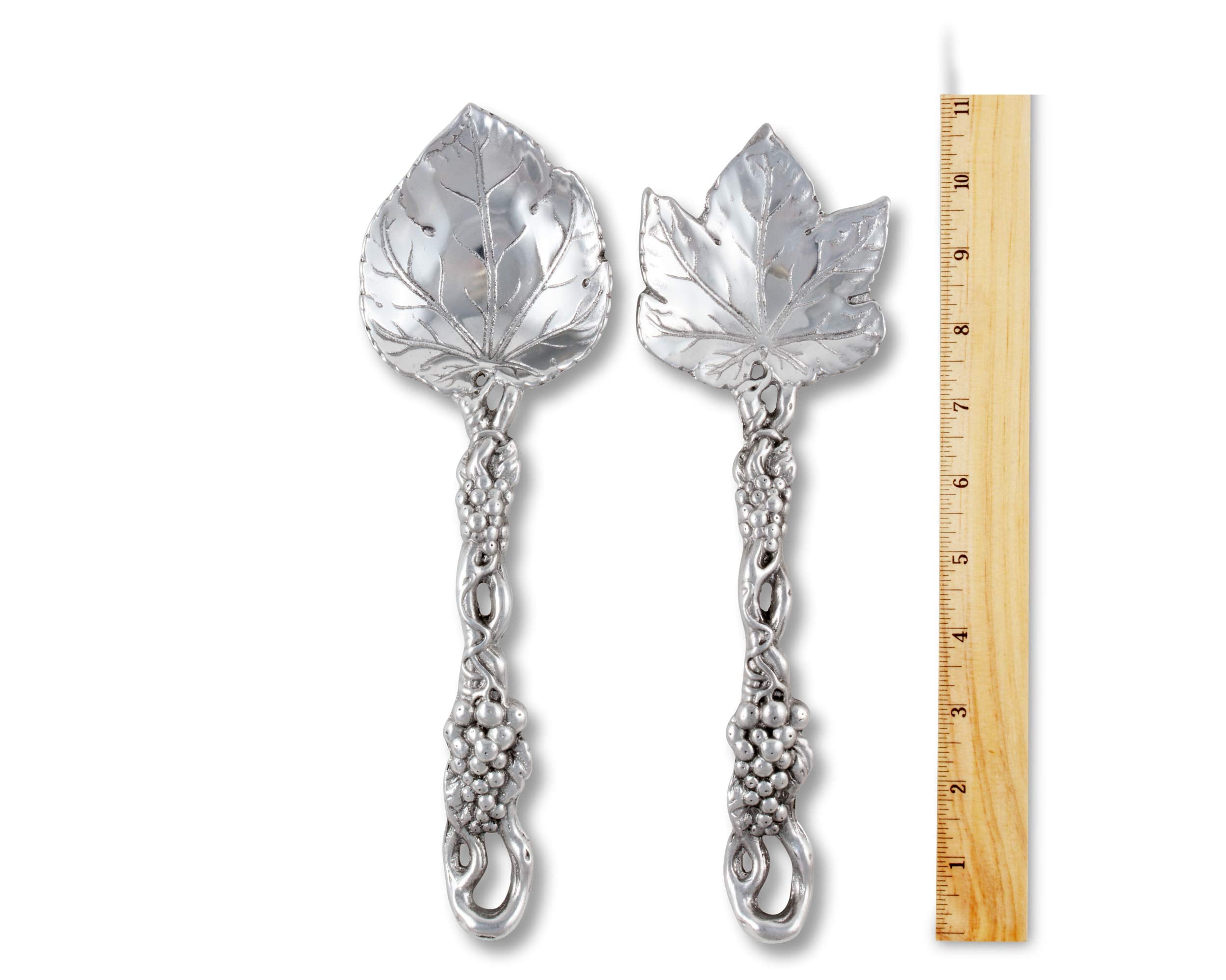 Arthur Court Designs Aluminum Metal Grapevine Salad Serving Set - Mediterranean Inspired Heavy Quality Detail 11 Inch Long