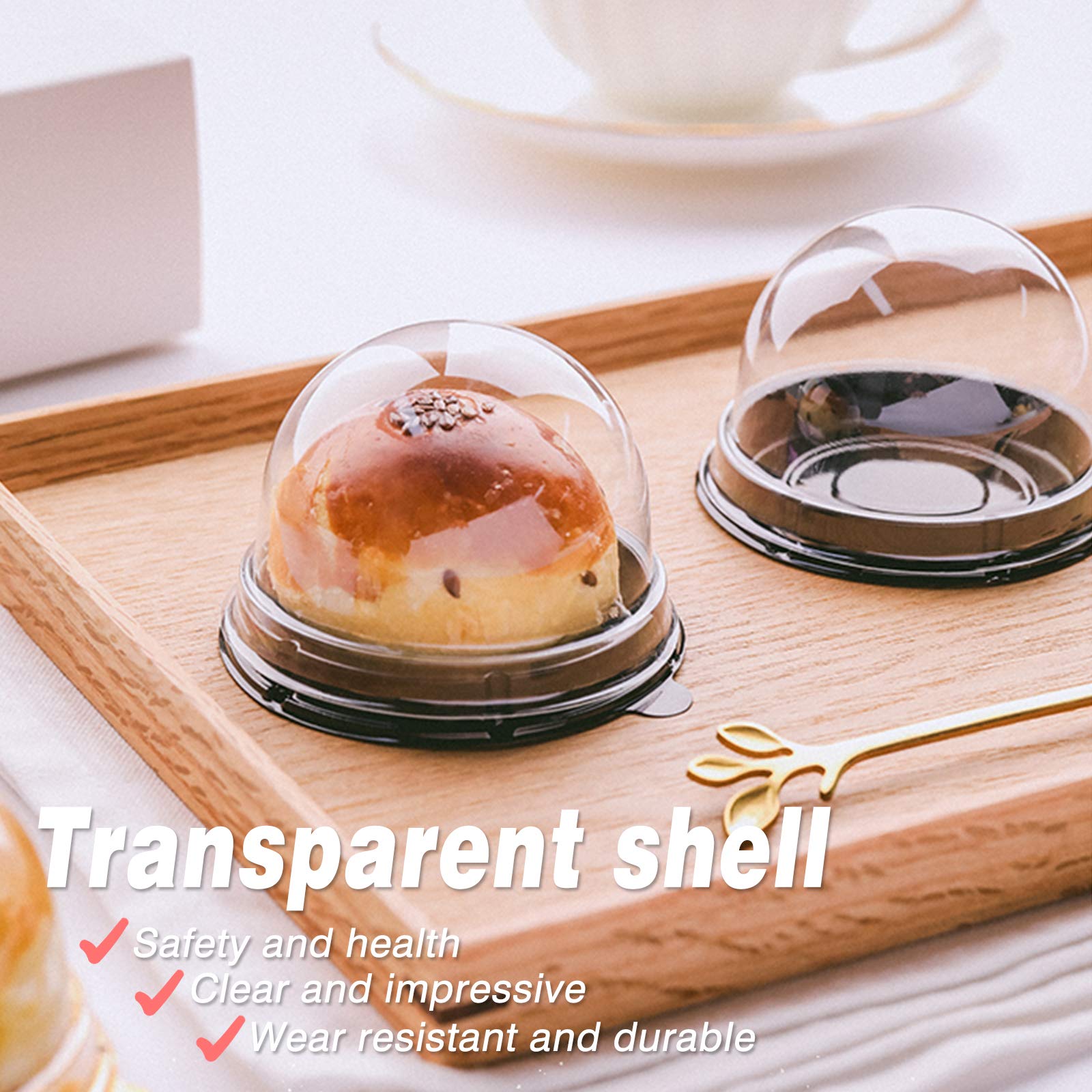 Mr.Foam Clear Plastic Mini Cupcake Container,50 Pc Desk Pet Containers Mooncake Boxes Muffin Pod Dome Muffin Single Desk Pet Hol