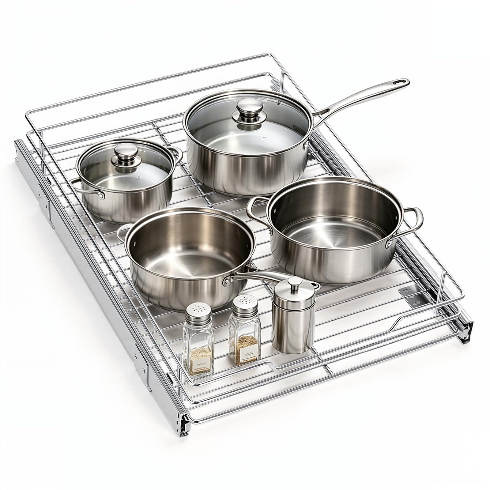 Puretalon Pull Out Drawer Organizer for Kitchen Cabinets  14W x 21D