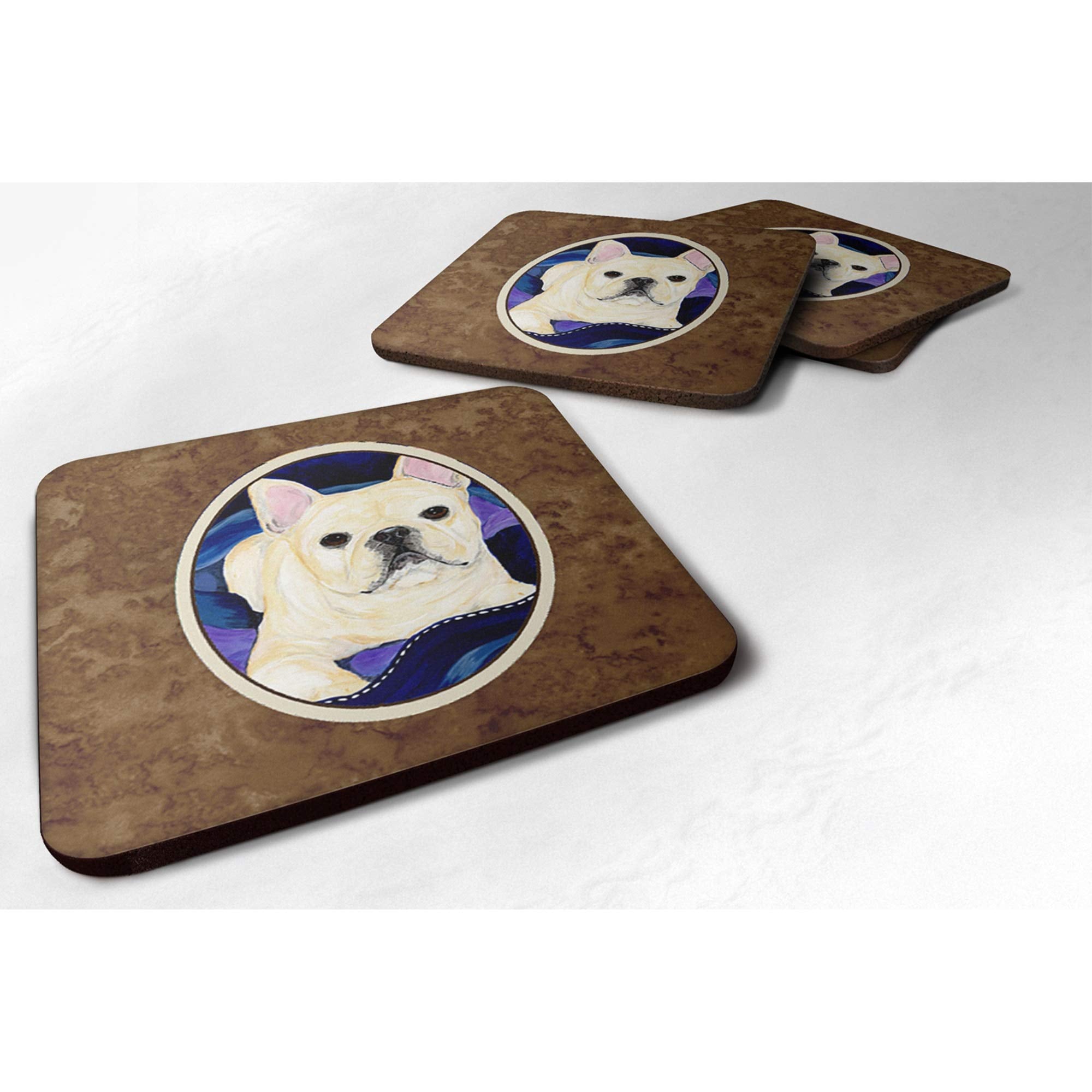 Carolines Treasures French Bulldog Foam Coasters (Set of 4), 3.5 H x 3.5 W, Multicolor