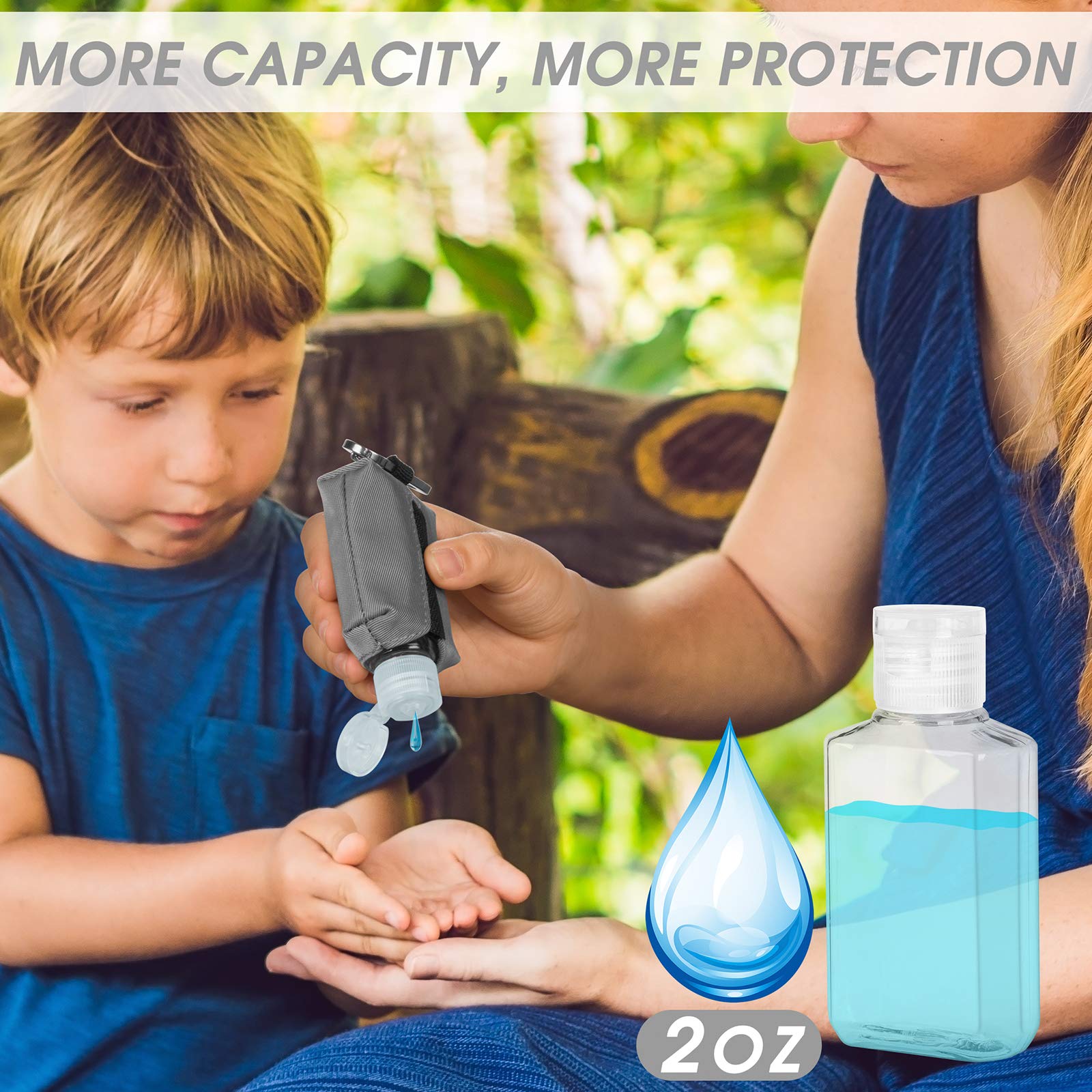 Jollsung Hand Sanitizer Bottle Case Holder, 4Pack Travel Size Empty Bottle Refillable Containers For Soap, Lotion, And Liquids,