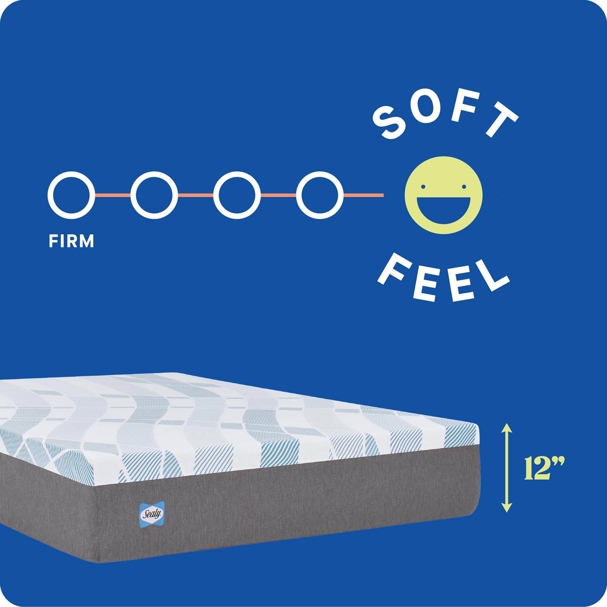 Sealy Dreamlife 12    Foam Mattress-In-A-Box, Twin, Sealycomfort Gel Memory Foam, Sealysupport Transition Foam, Surface-Guard Te
